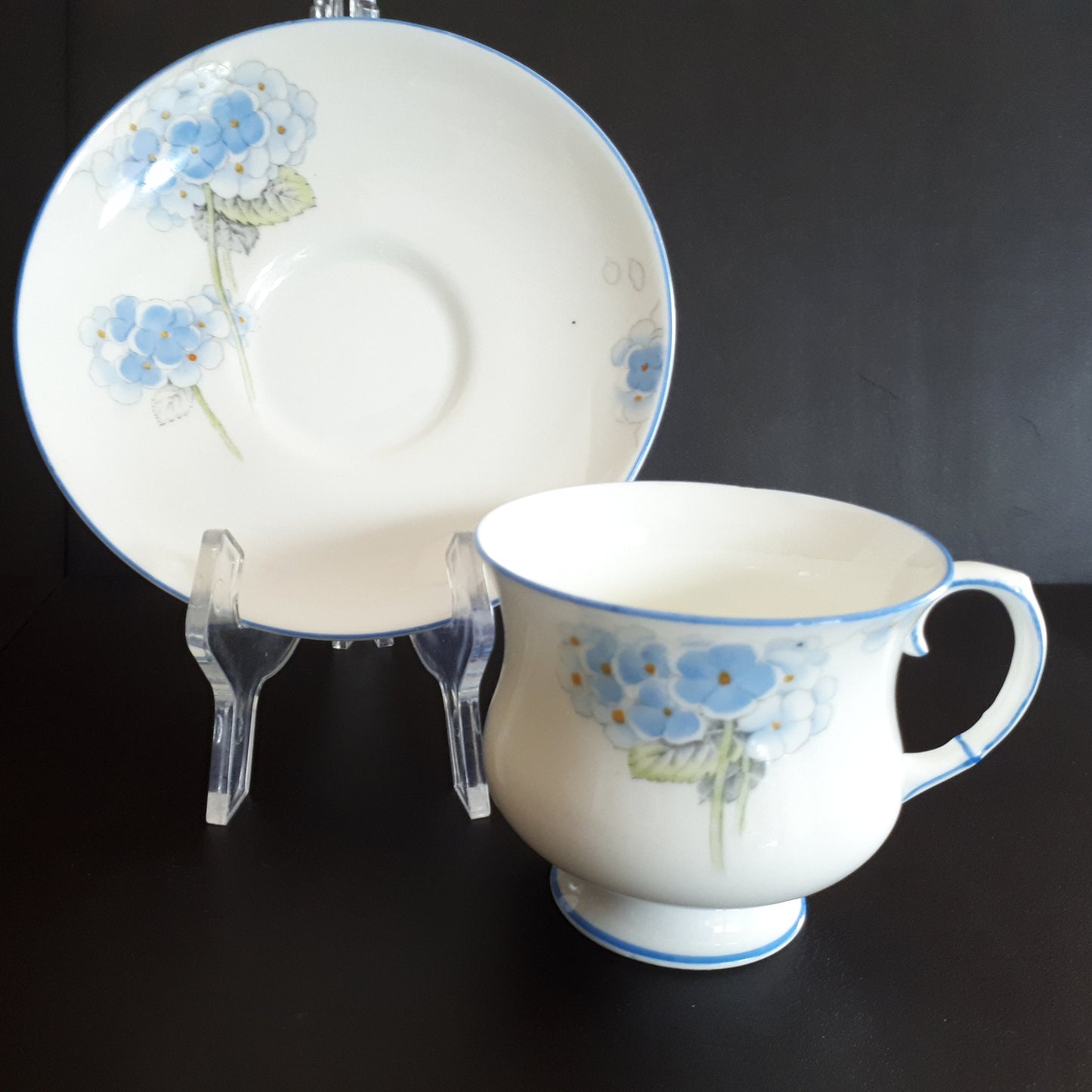 Vintage Beautiful Paragon purple lavender floral fine china teacup & saucer