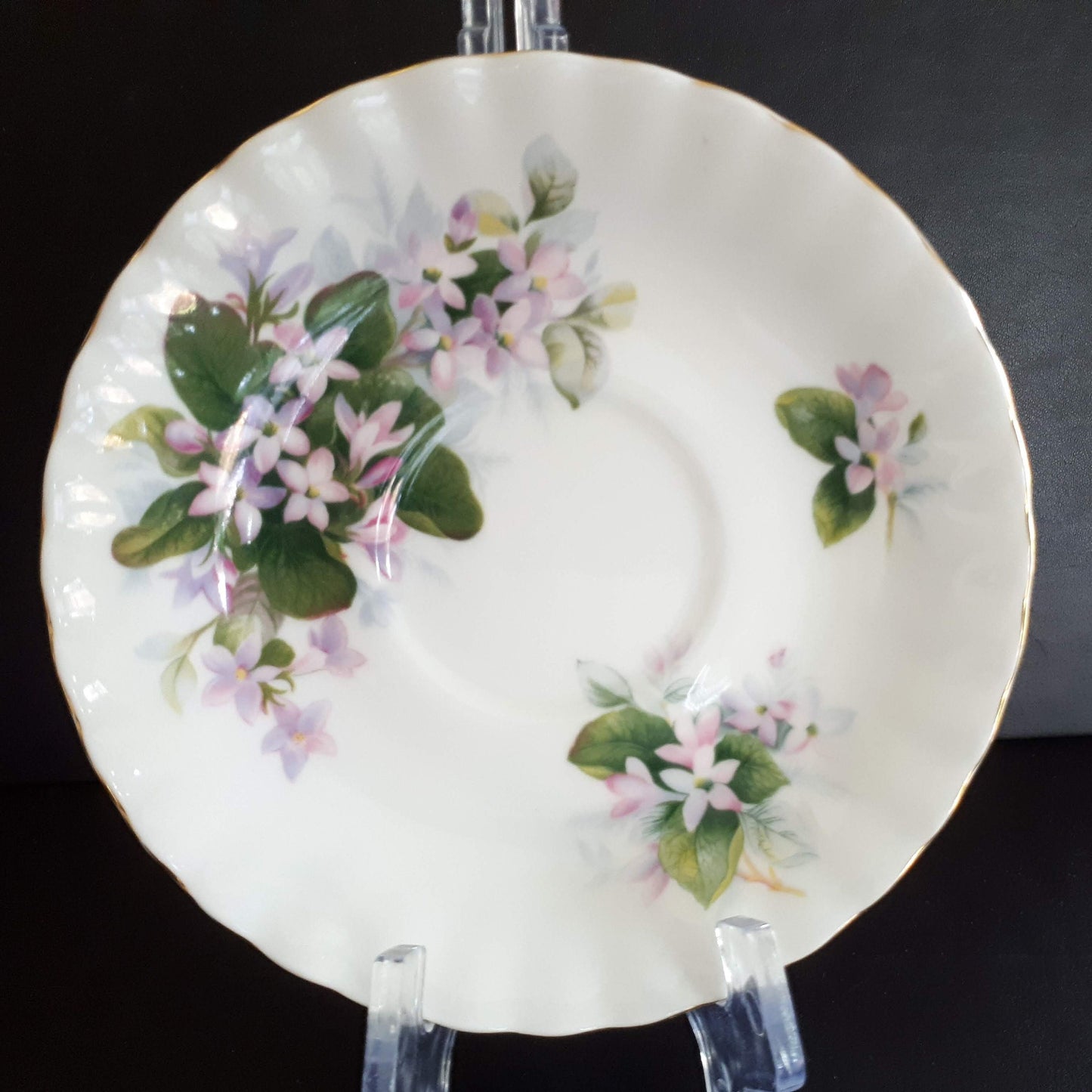 Royal Albert Mayflower Tea Cup Set Pink Flower Gold Bone China