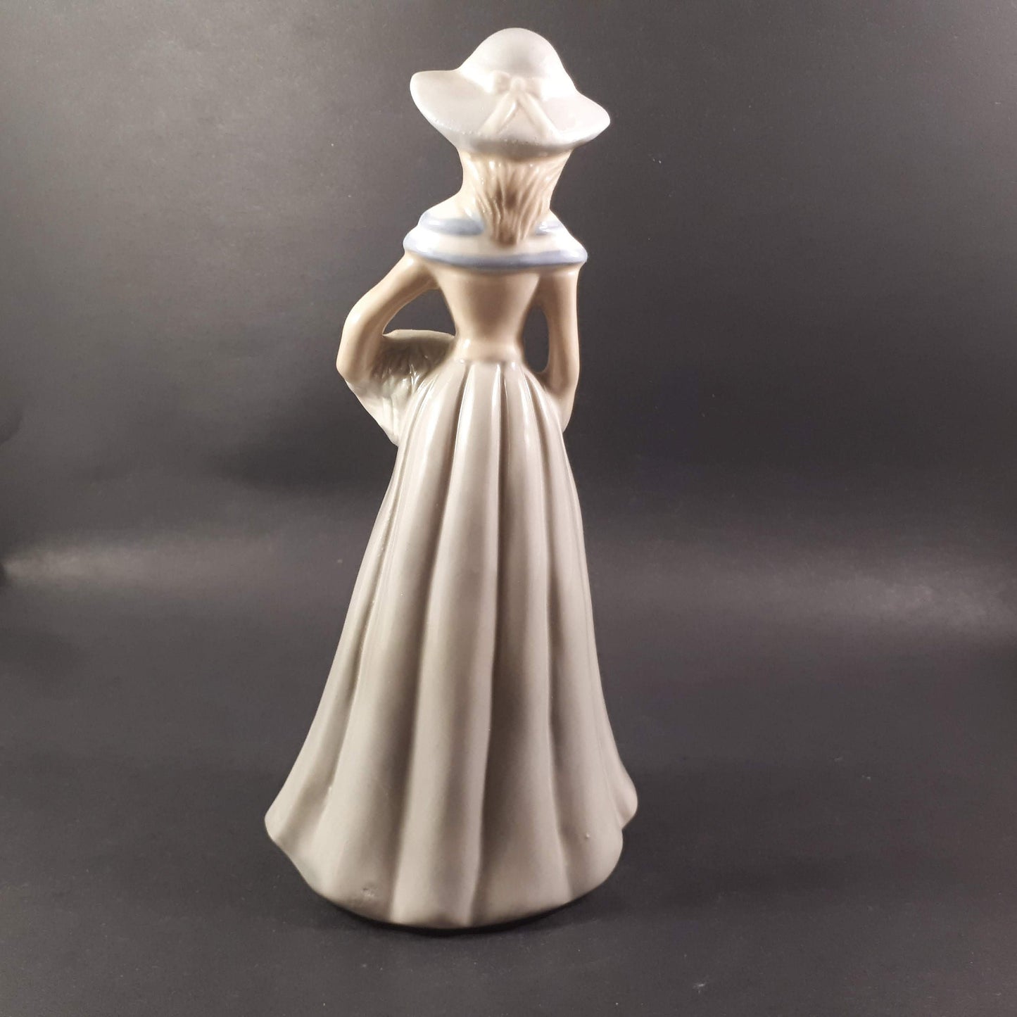 Beautiful Vintage European styled lady holding flower basket 8 " inches porcelain