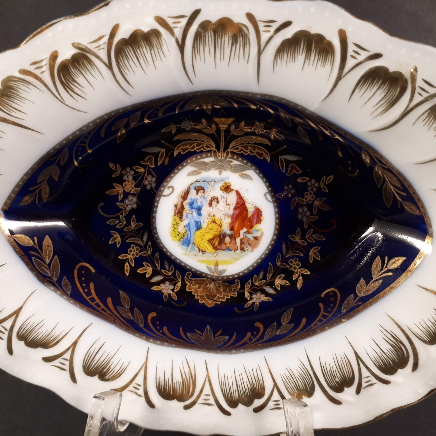 Extremely Rare Bavarie Dutch-royal 24 K T G P cobalt blue bowl