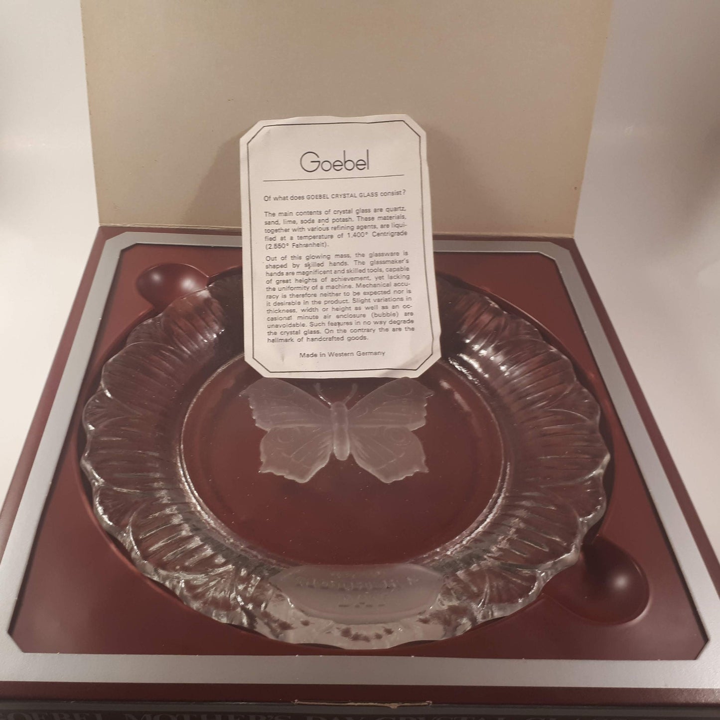 Goebel 1979 Mother's Day Crystal Glass Plate Original Box Limited Edition