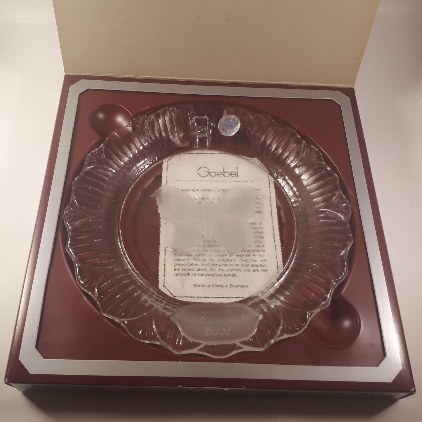 Goebel 1979 Mother's Day Crystal Glass Plate Original Box Limited Edition