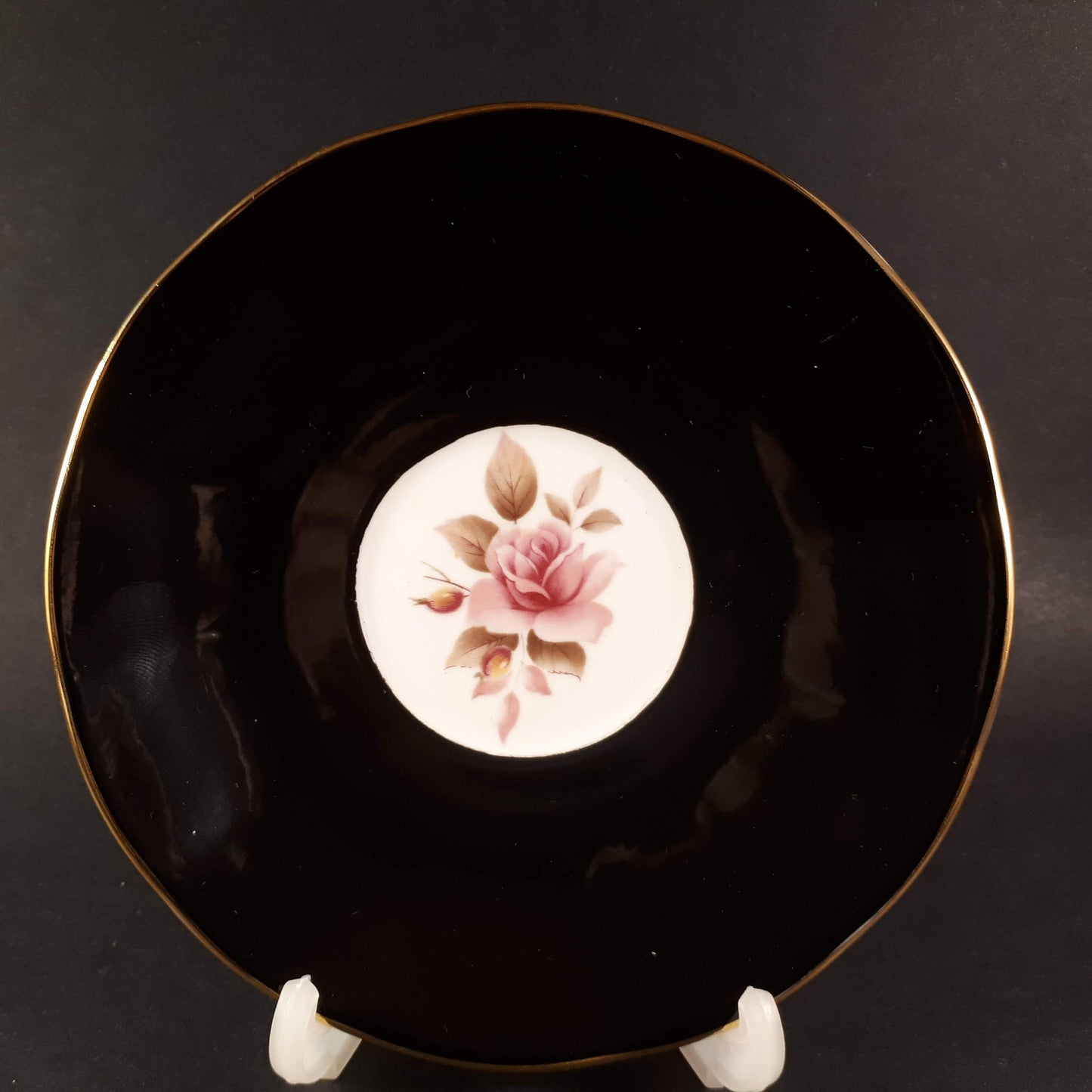 Exotic & Rare Limited edition Birks Elizabethan Black teacup and saucer