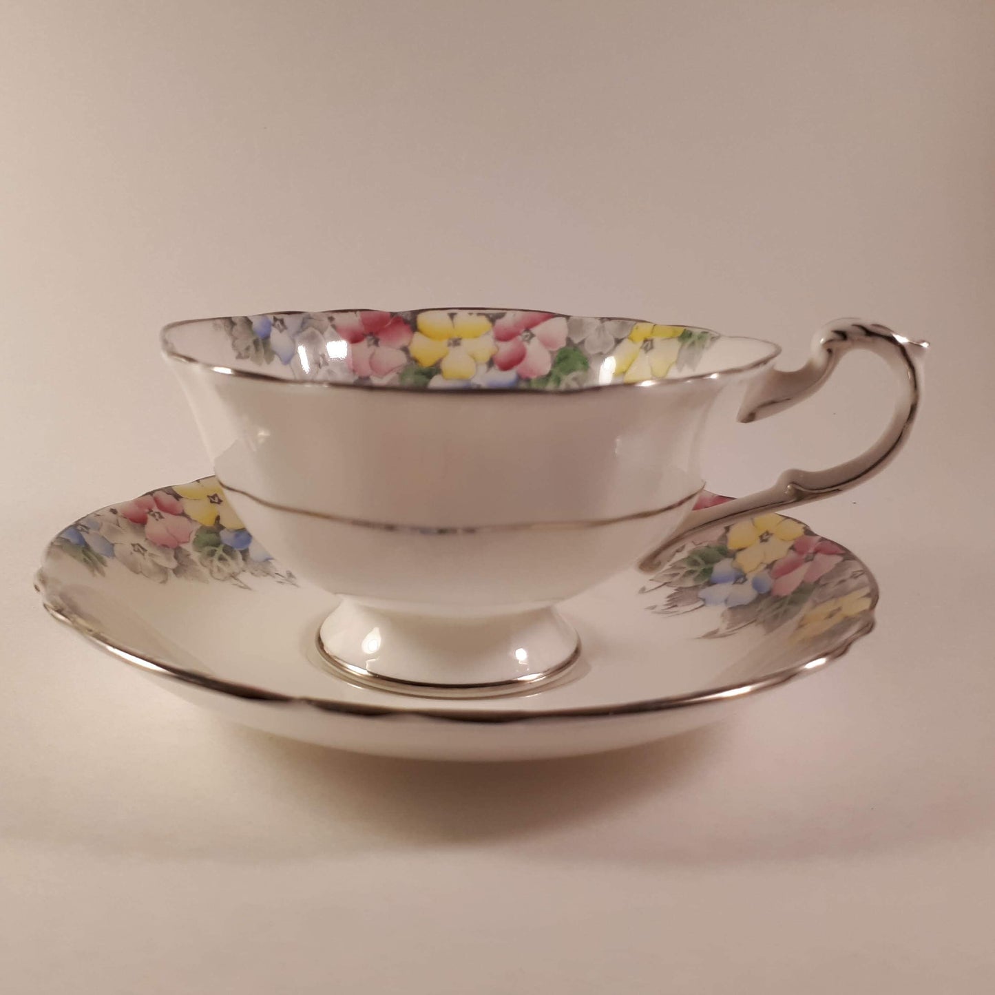 Vintage Paragon bone china floral teacup and saucer