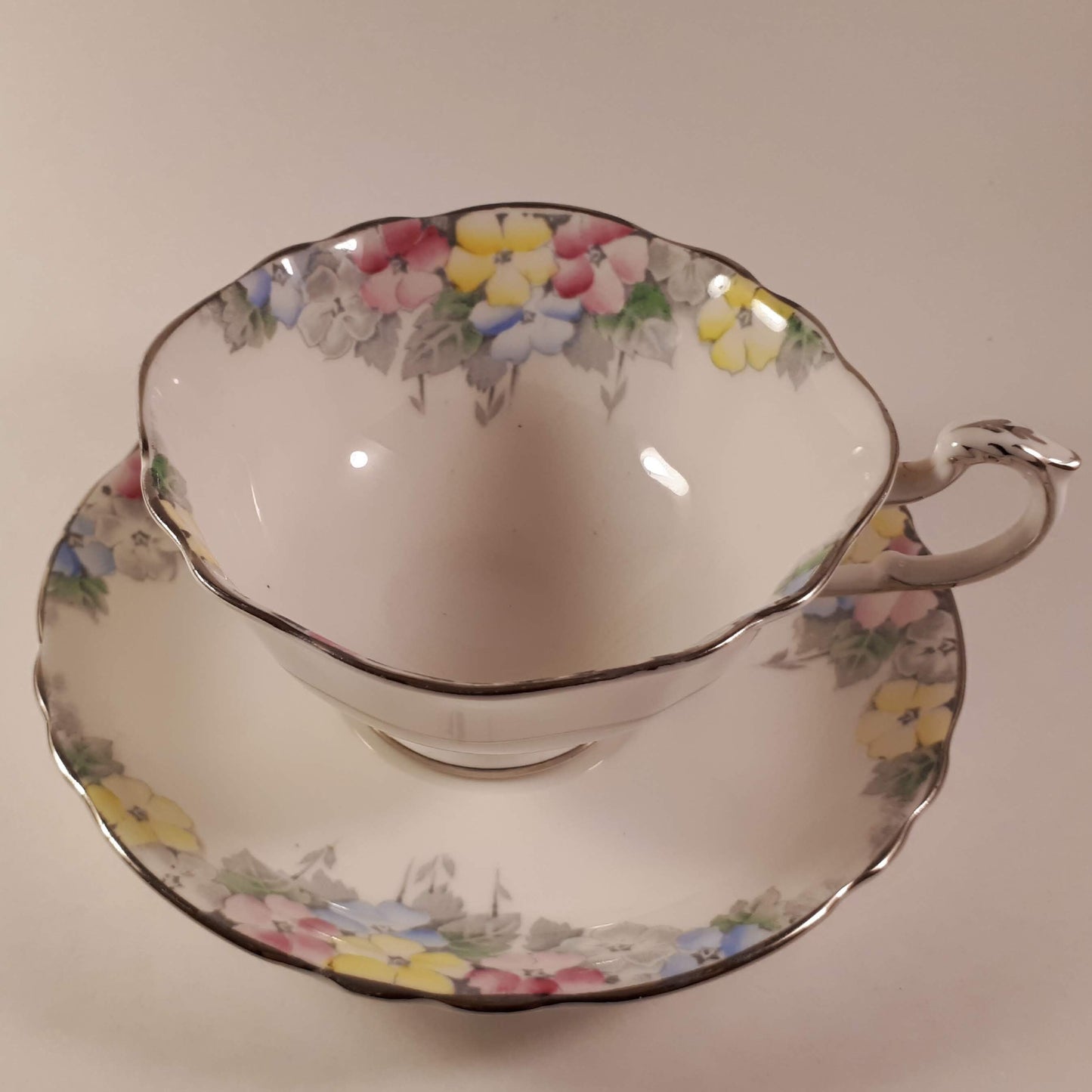 Vintage Paragon bone china floral teacup and saucer