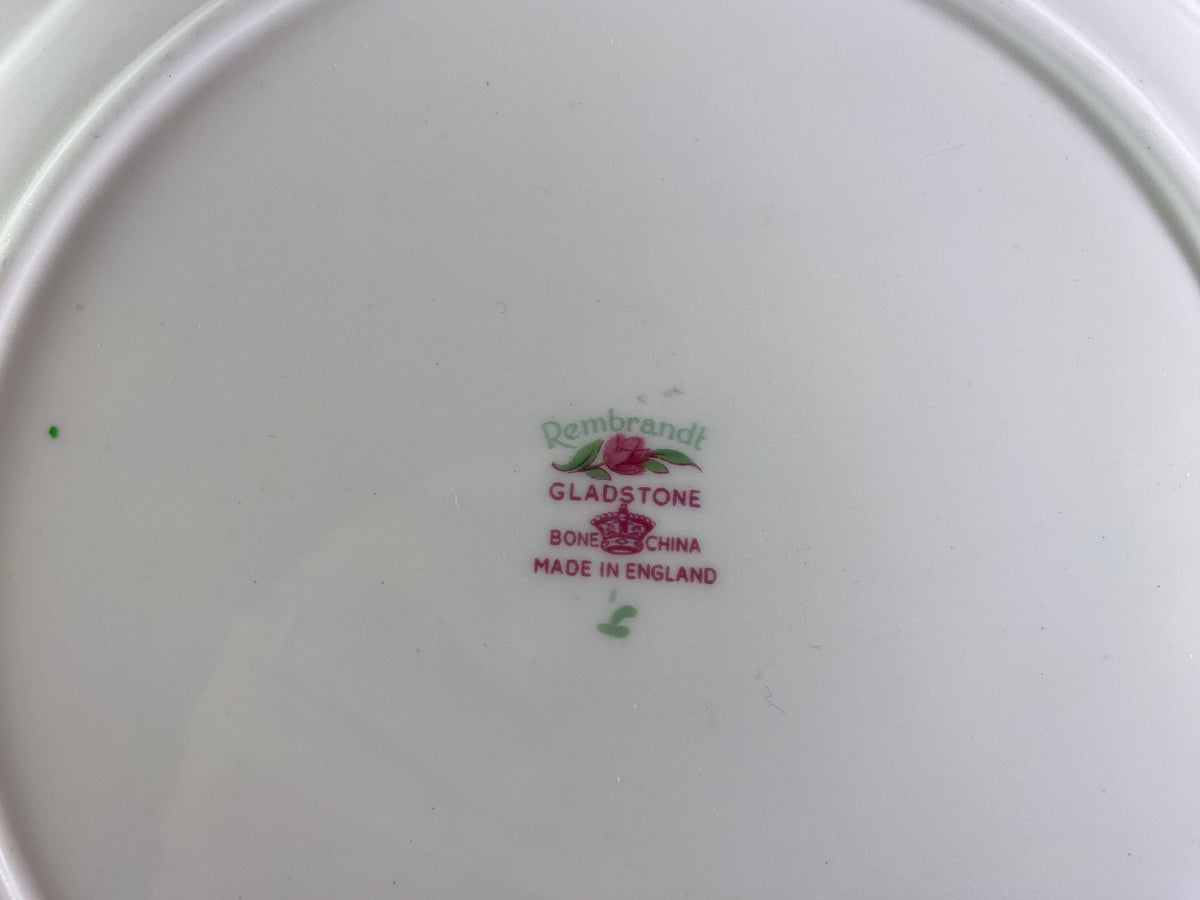 Rare Gladstone Rembrandt Dinner Plate, Pink Tulip & Gold Trim