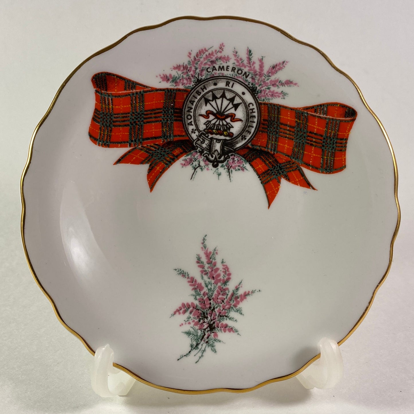 Vintage Set of 2 Scottish tartan design Royal Albert & Royal Grafton pin dishes