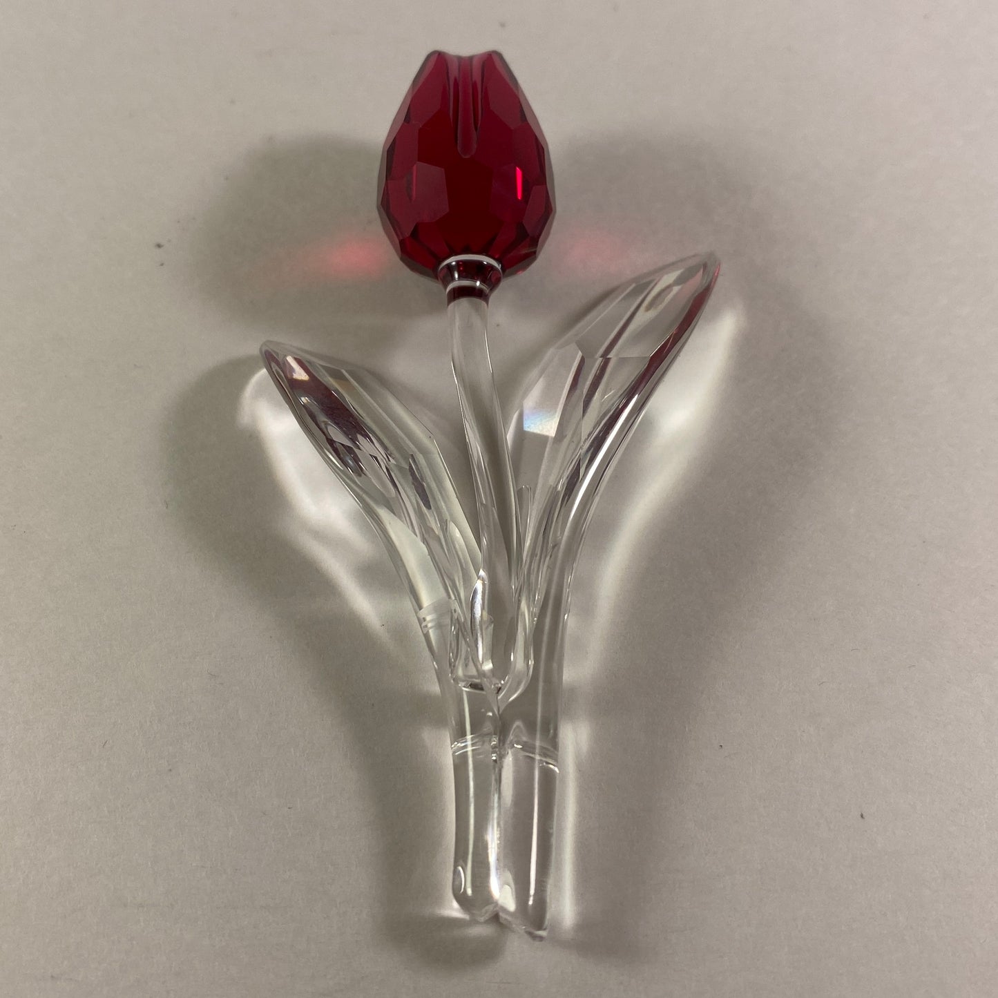 Swarovski Crystal Red Tulip 3.5 " inches Renewal Gift Valentine Gift