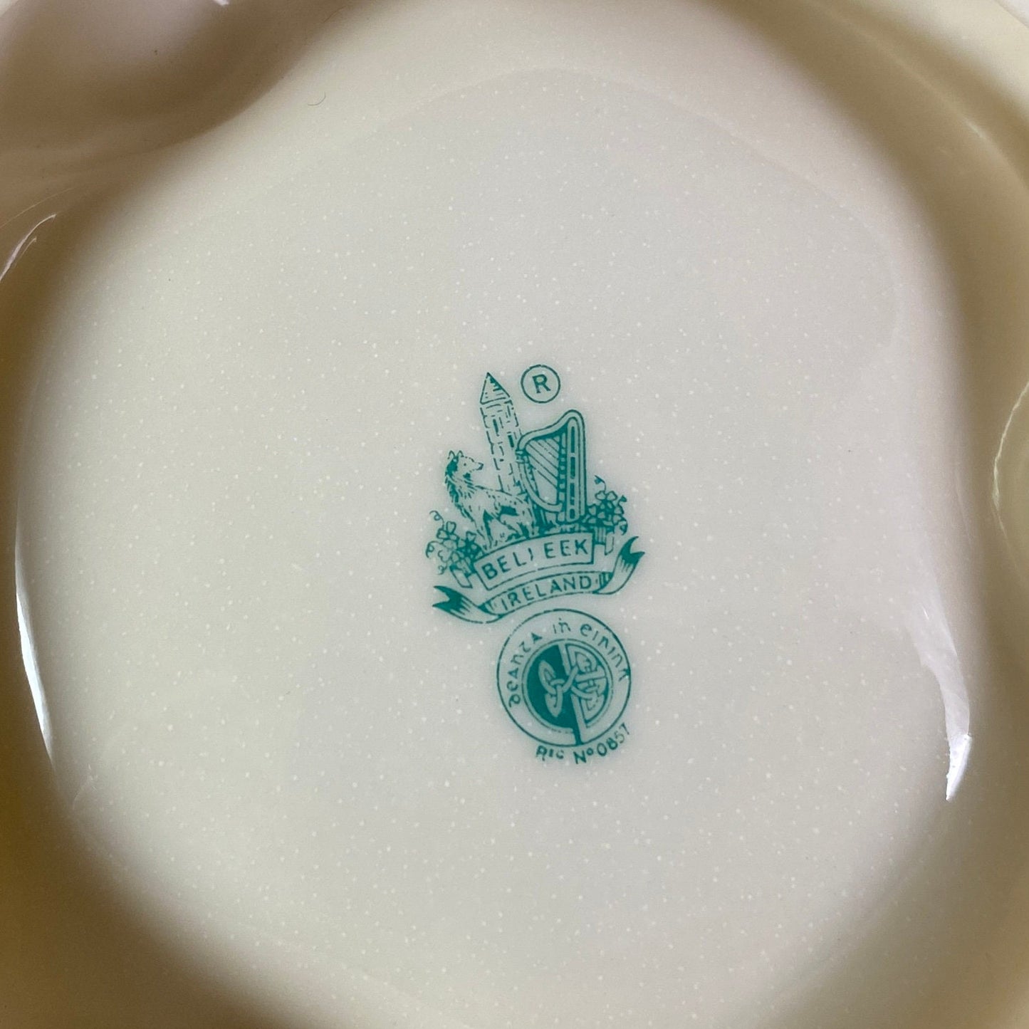Vintage Belleek basket weave design Ashtray