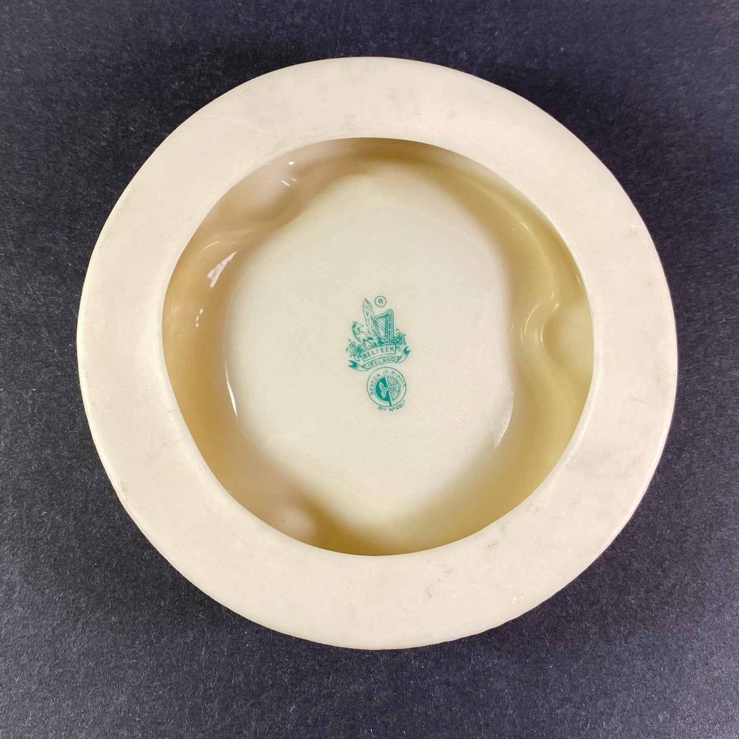 Vintage Belleek basket weave design Ashtray