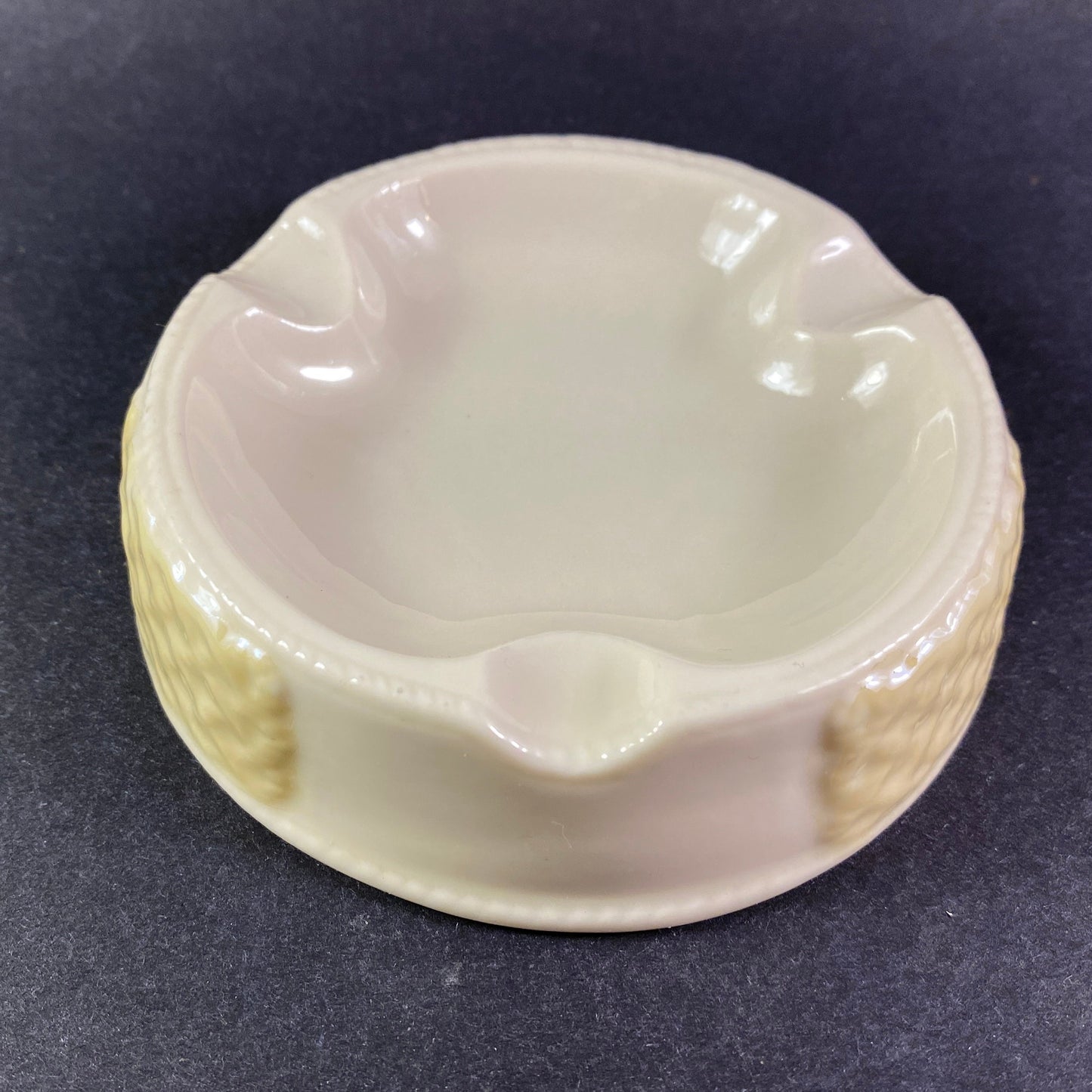 Vintage Belleek basket weave design Ashtray