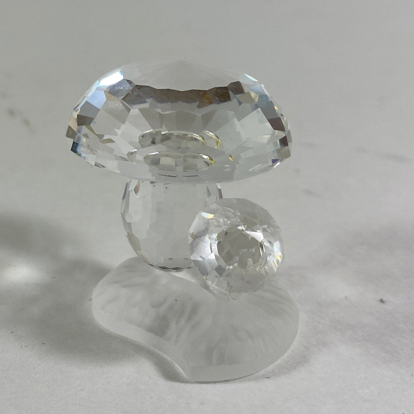 1996 Vintage Swarovski silver Crystal Mushrooms toad stool with box and CoA