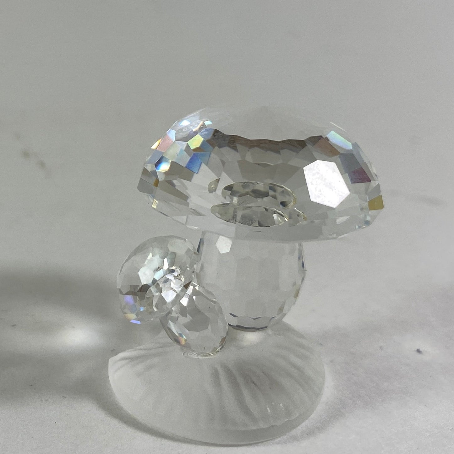 1996 Vintage Swarovski silver Crystal Mushrooms toad stool with box and CoA