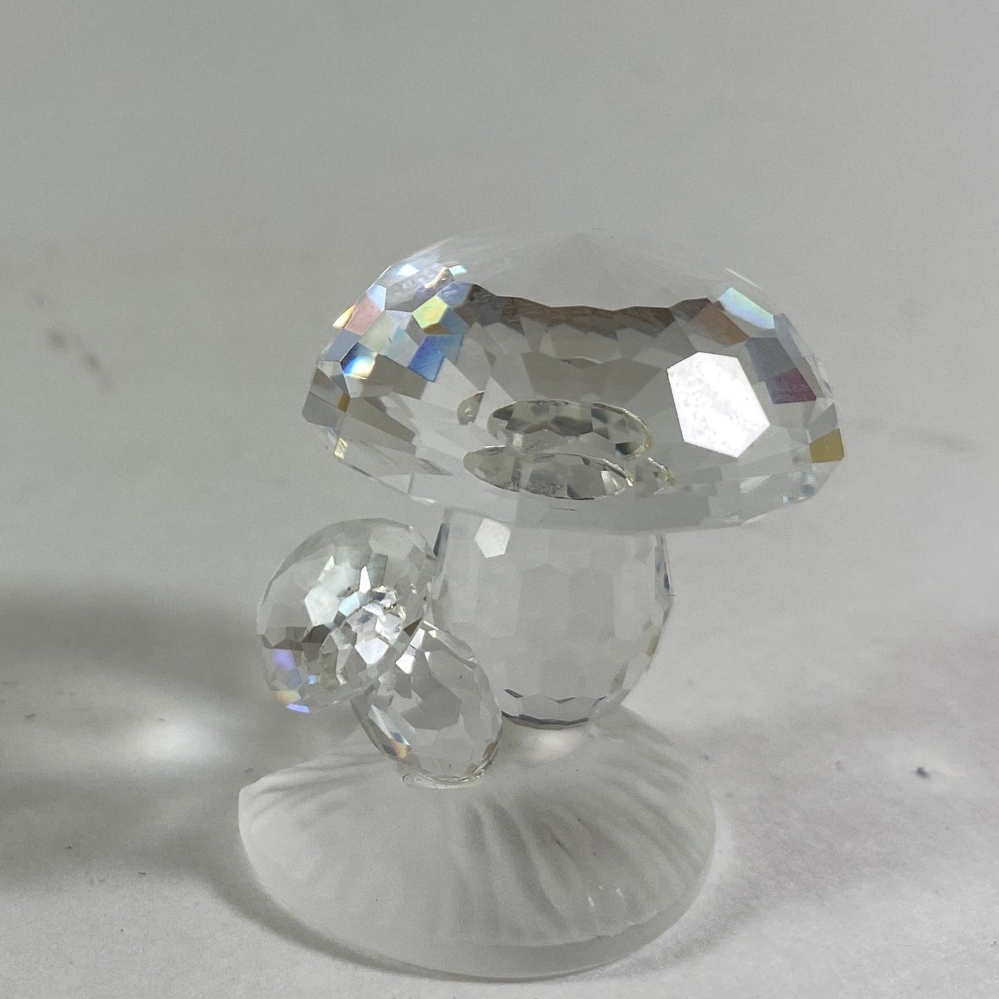 1996 Vintage Swarovski silver Crystal Mushrooms toad stool with box and CoA