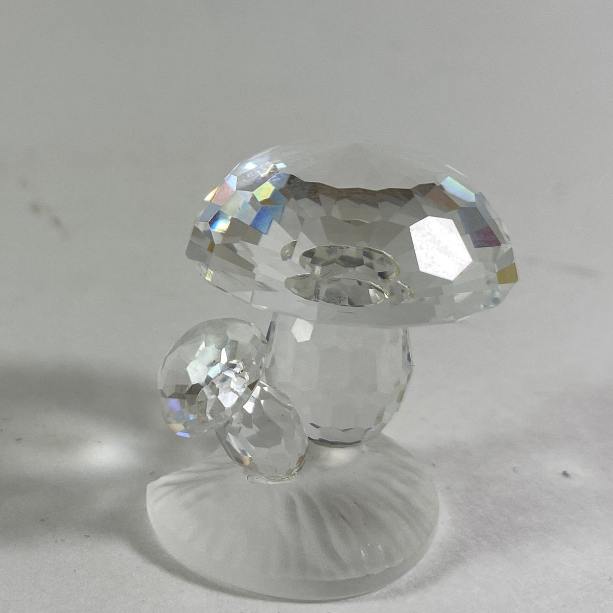 1996 Vintage Swarovski silver Crystal Mushrooms toad stool with box and CoA