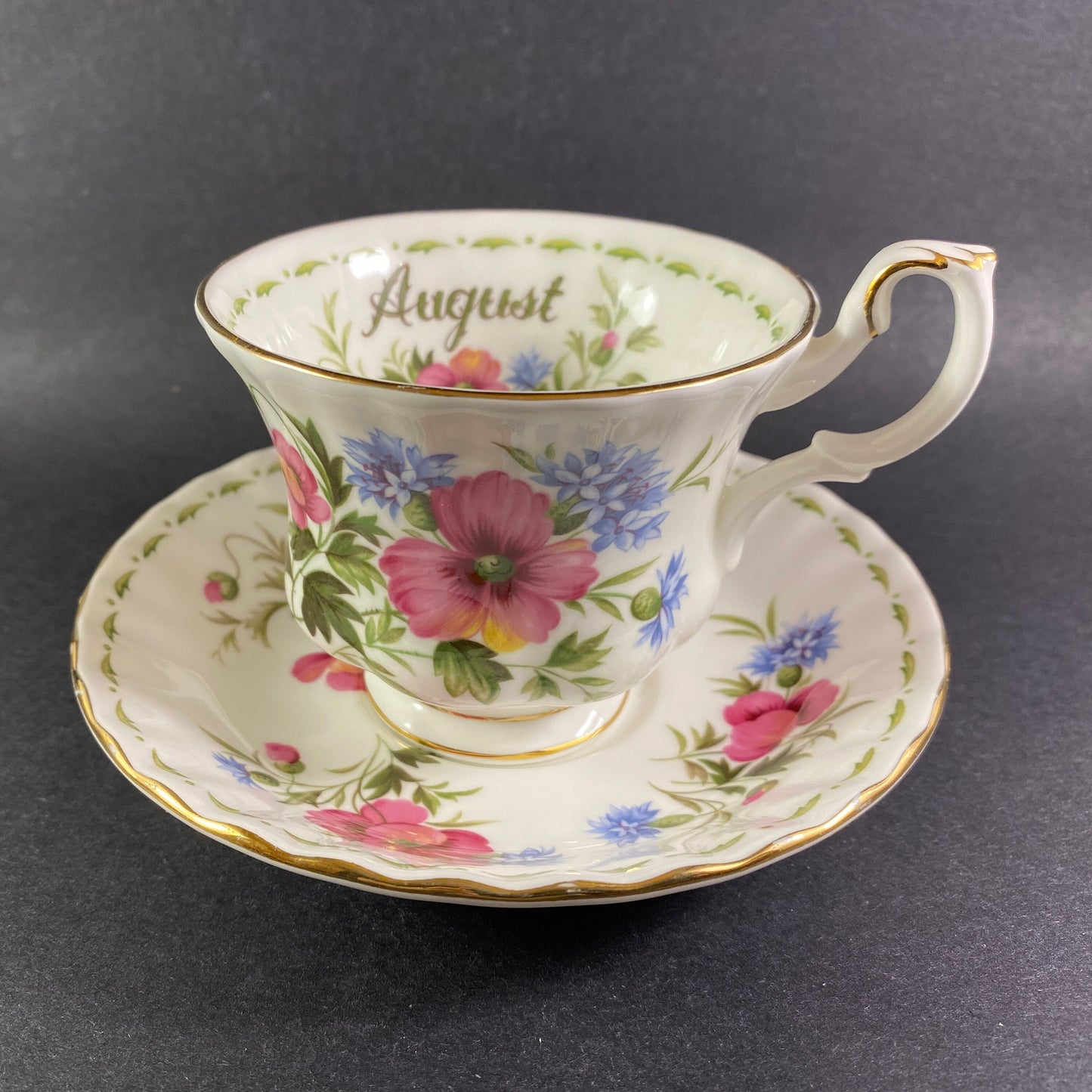 Royal Albert Flower of the Month August with Poppy flowers.