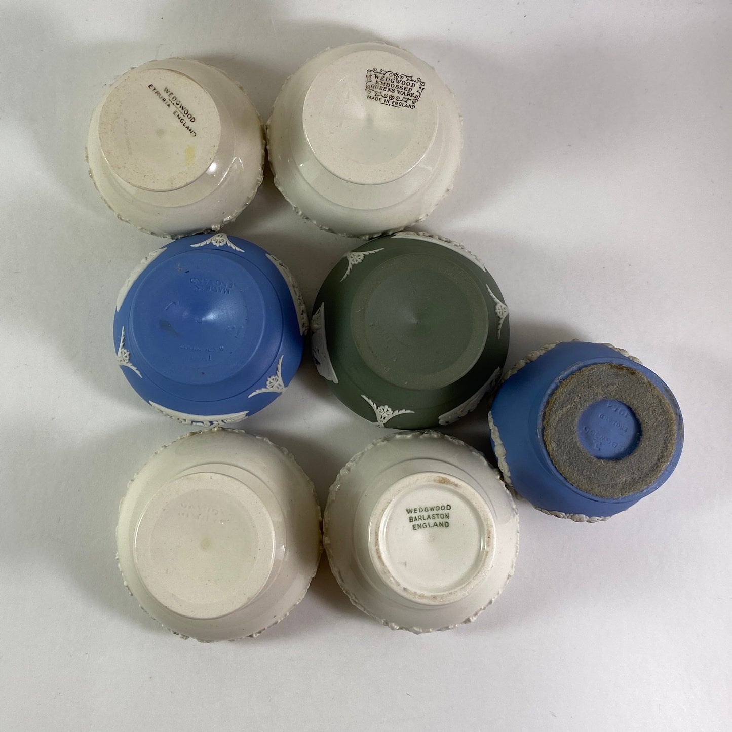 Wedgwood footed salt cellars salt pigs of different colors of your choice