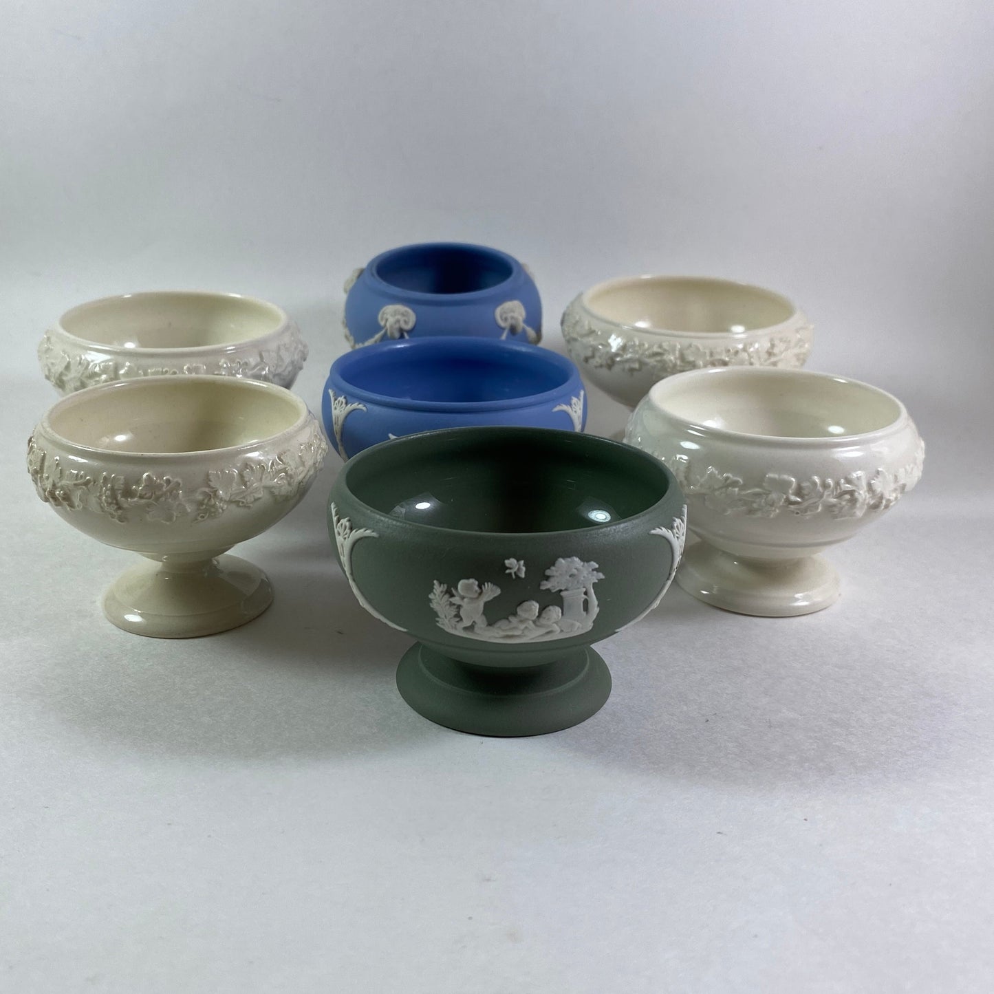 Wedgwood footed salt cellars salt pigs of different colors of your choice