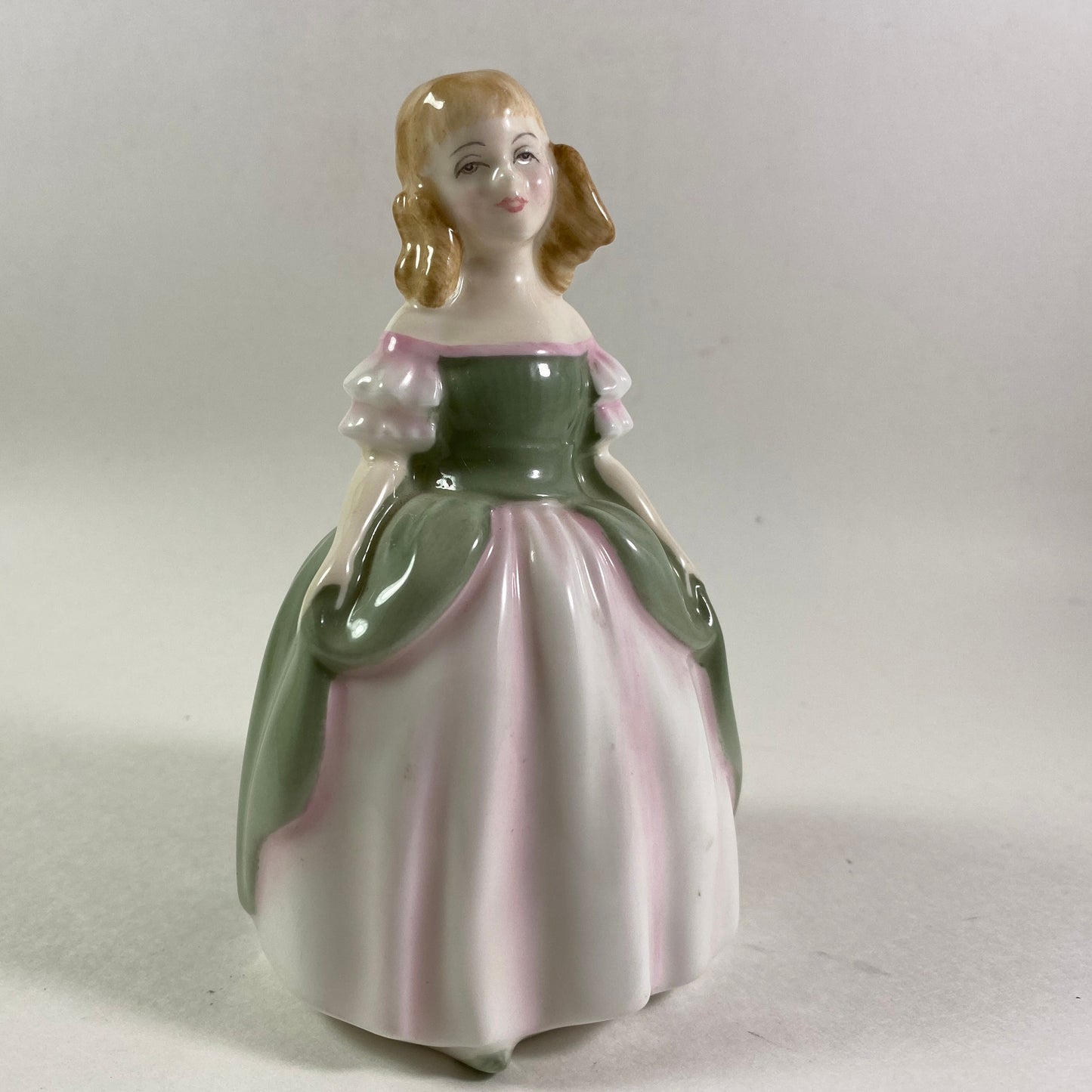 Royal Doulton Penny Figurine HN2338 COPR1967 Girl in Green & Pink Dress