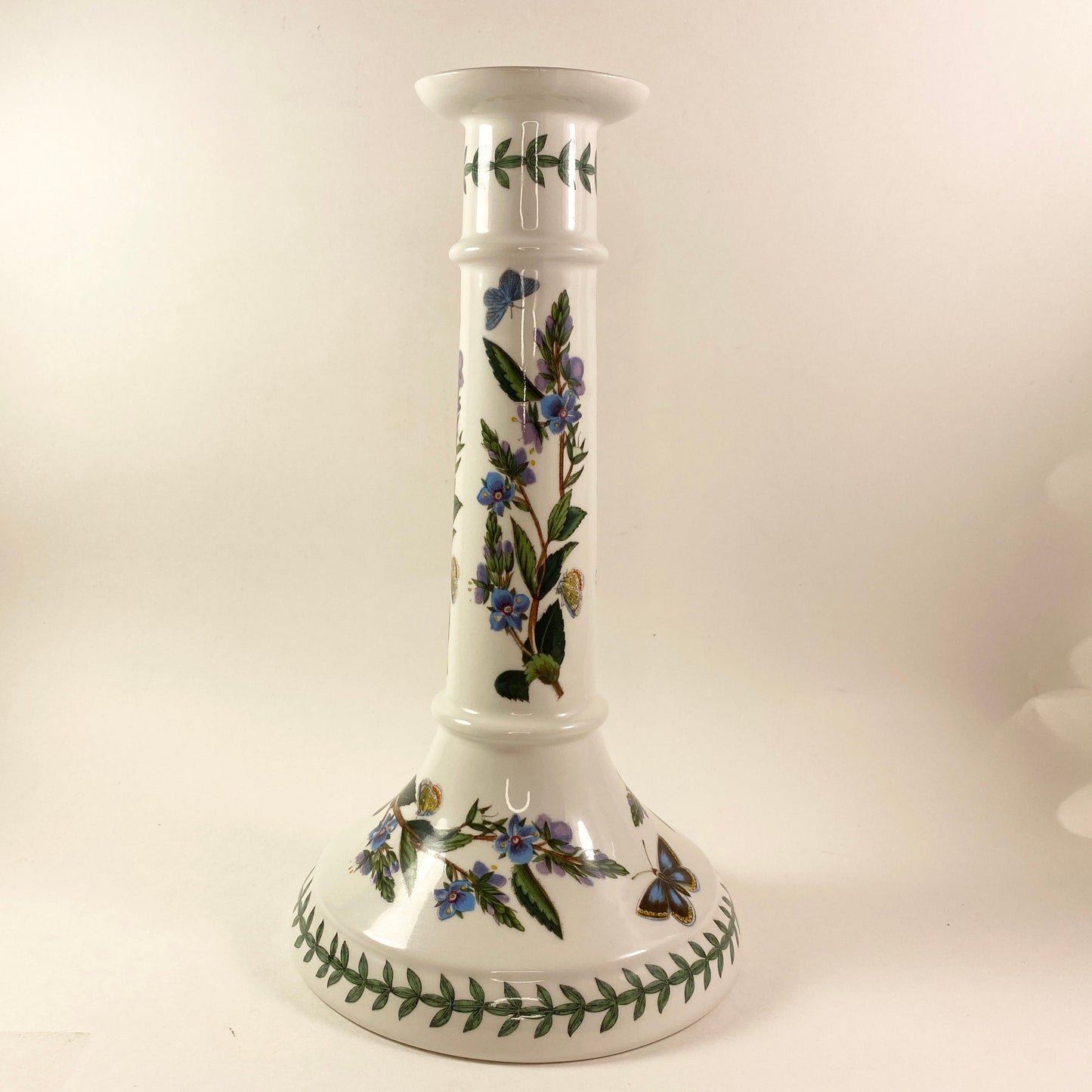 Vintage Portmeirion Botanic Garden 9 Inch Candlestick ~ Speedwell Butterflies