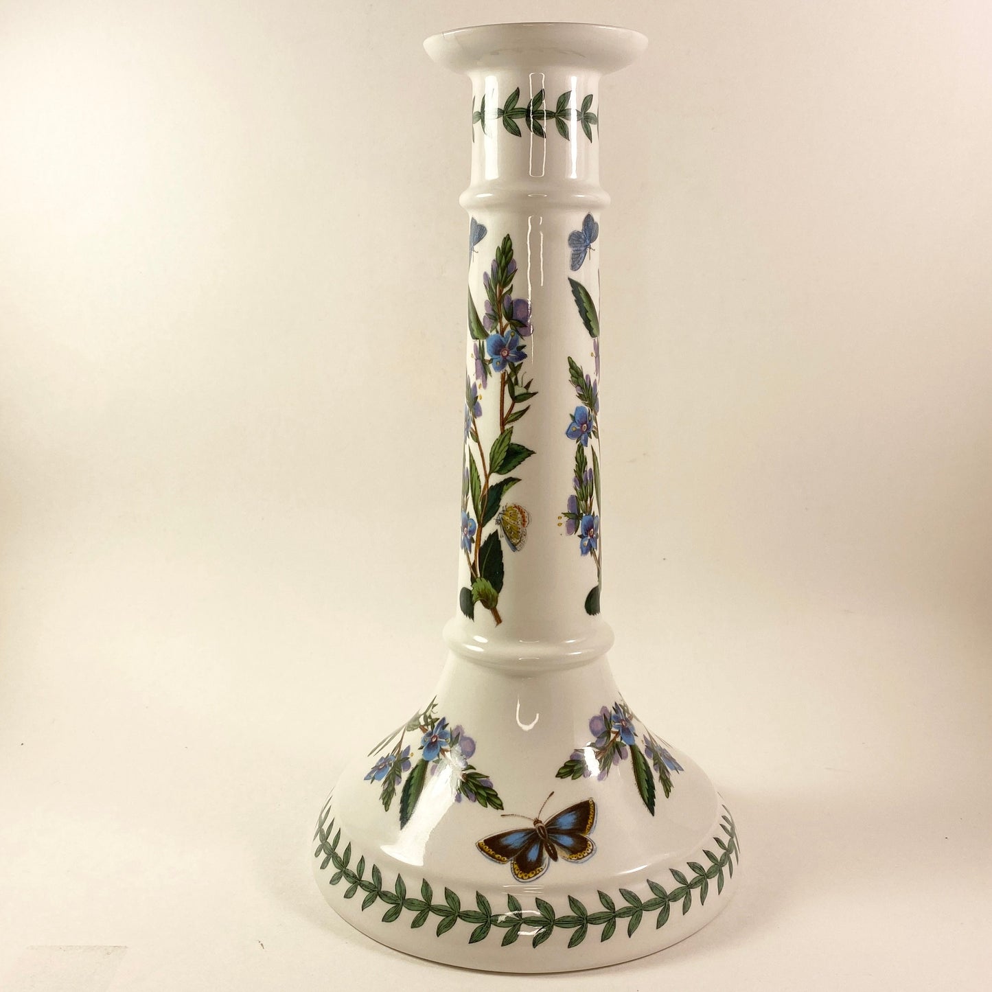 Vintage Portmeirion Botanic Garden 9 Inch Candlestick ~ Speedwell Butterflies