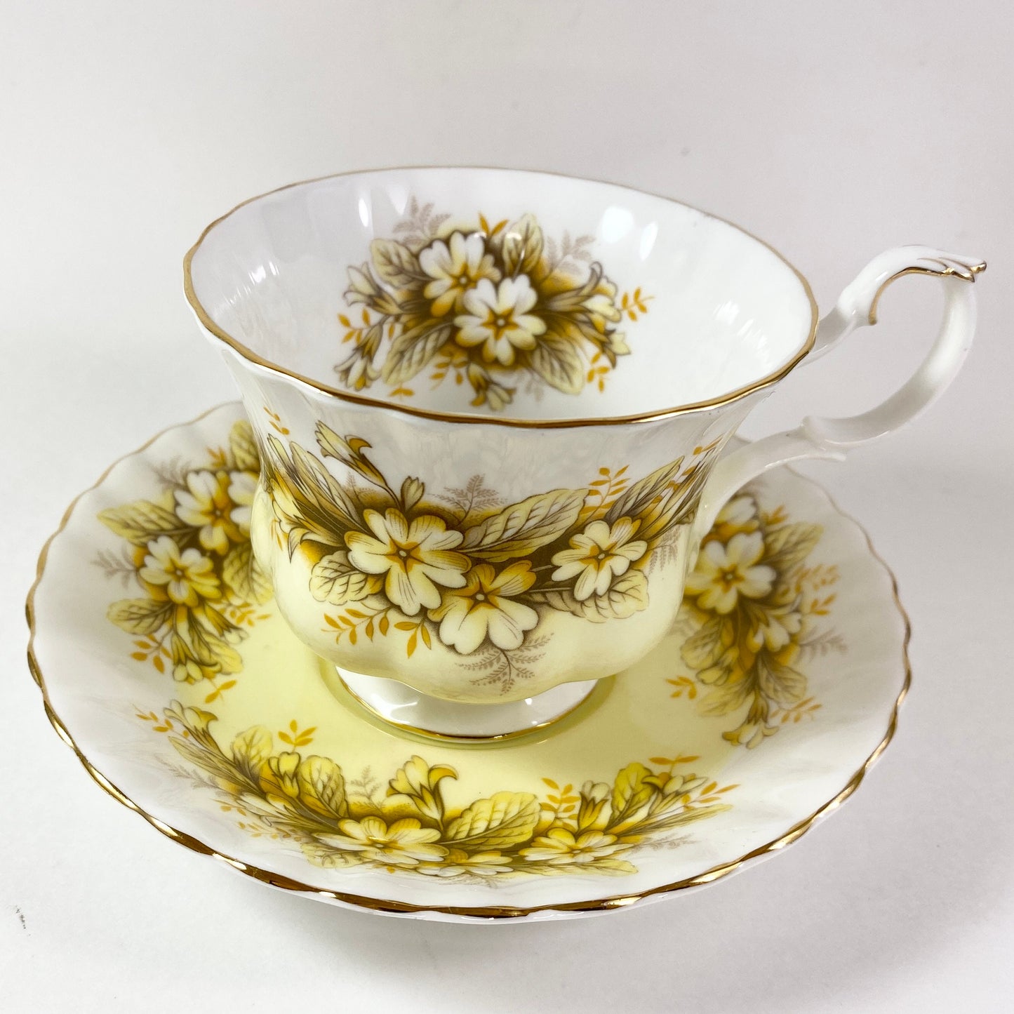 Rare Yellow Royal Albert Bone China Cup And Saucer Melody series Duet
