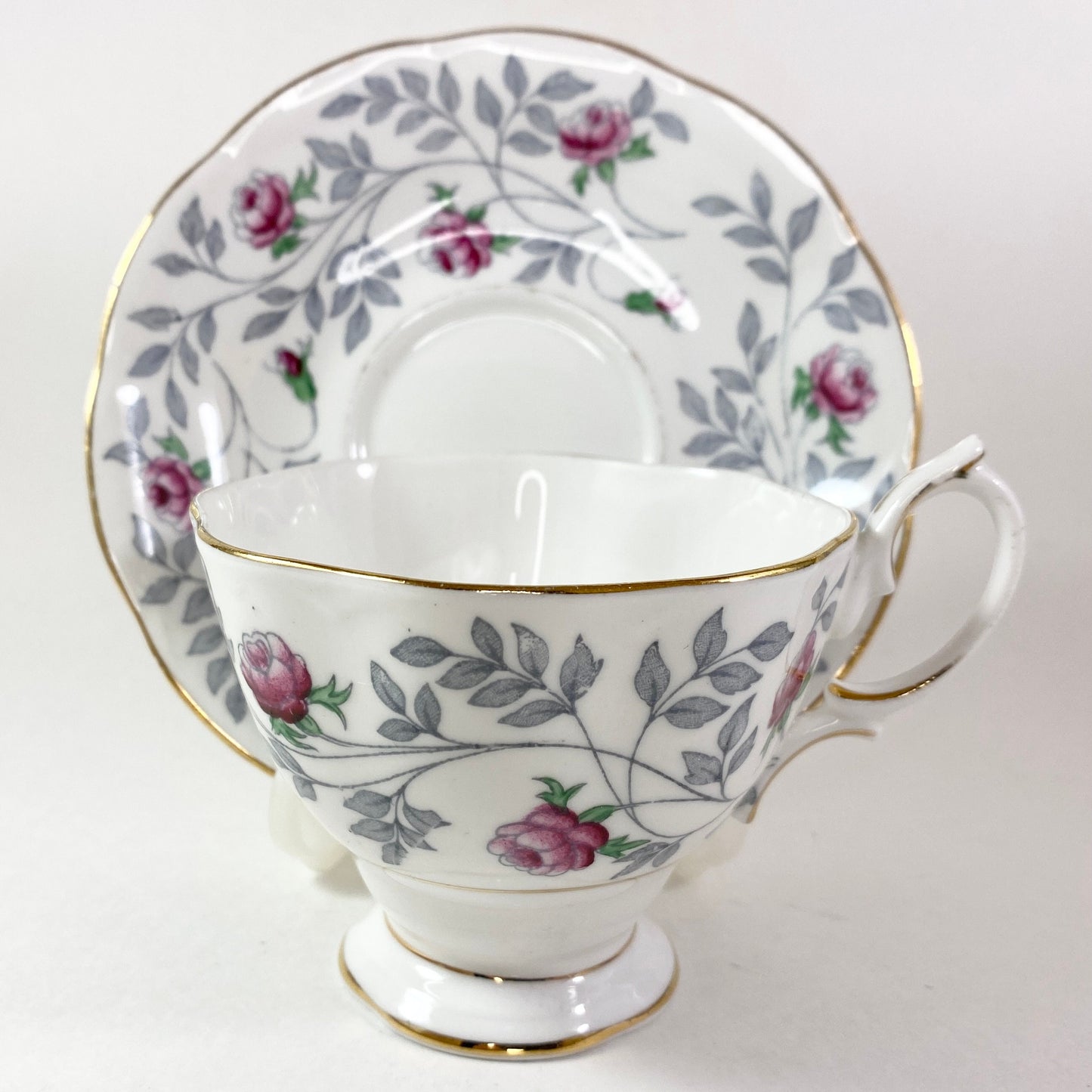 Vintage Royal Albert England Bone China Conway Pink Roses Cup and Saucer Set
