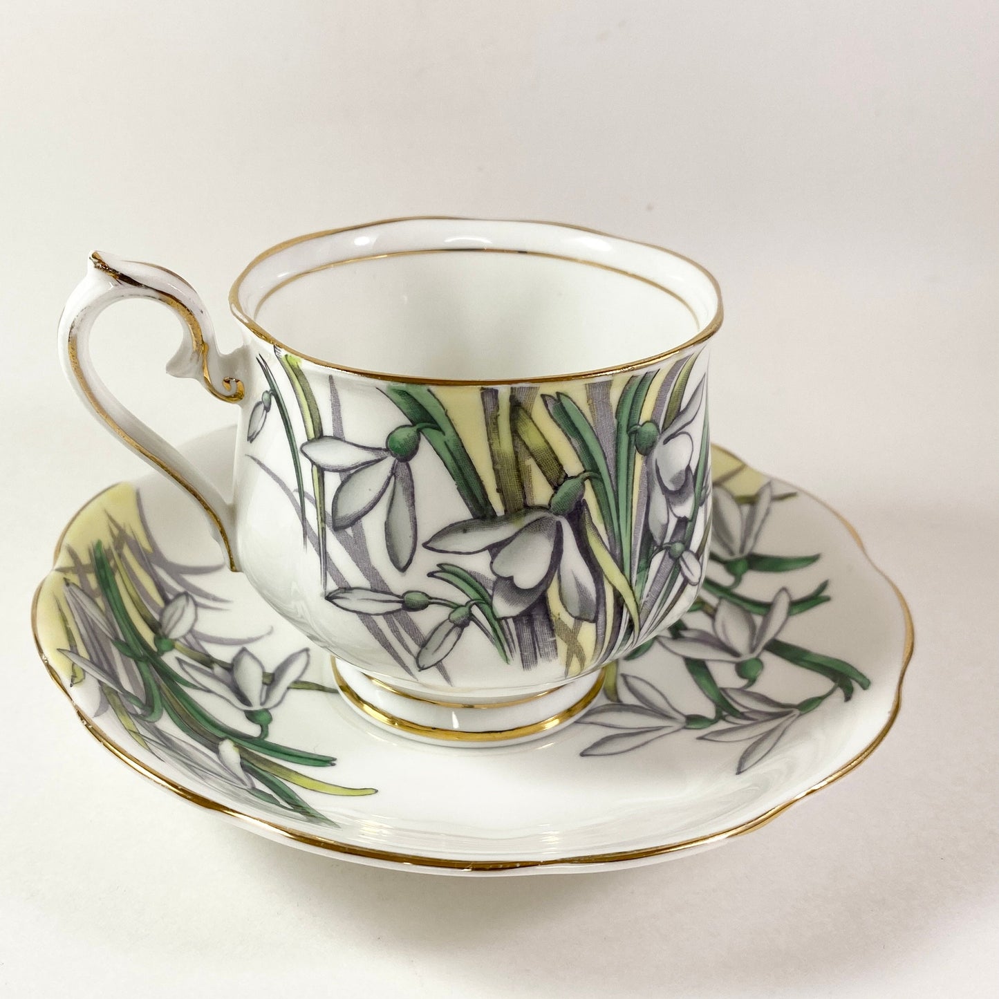 Vtg Royal Albert tea cup & saucer “SnowDrop” hand painted bone china