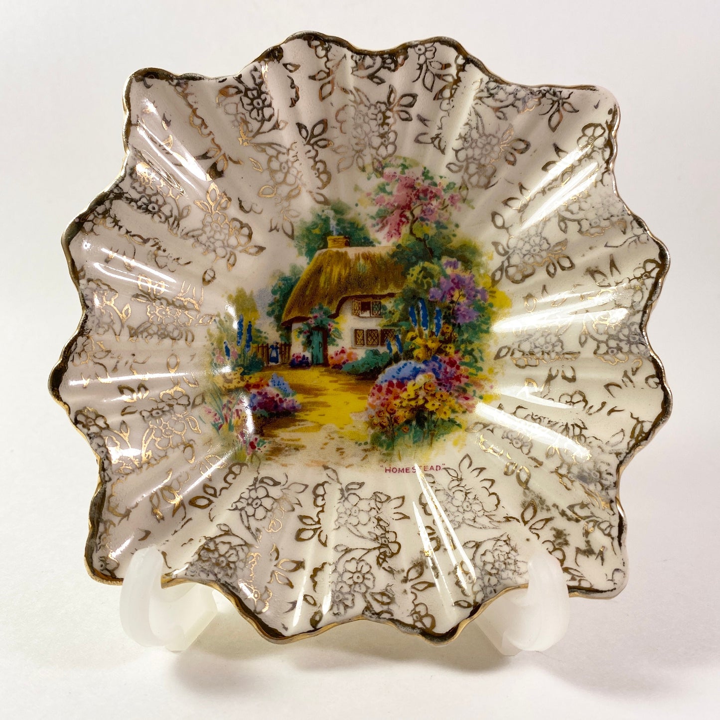 Set of two James Kent sugar bowl H&K Tunstall chintz nut dish pin dish