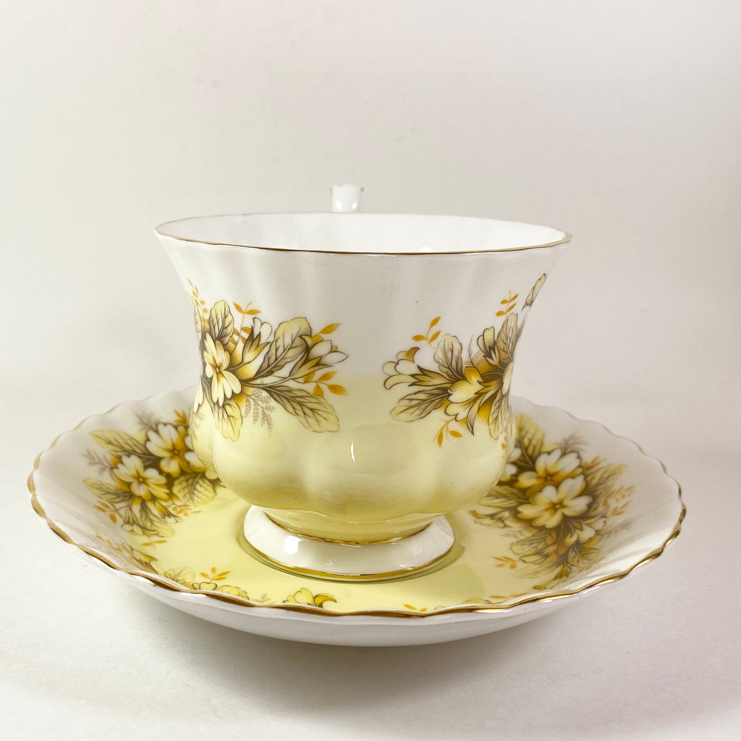 Rare Yellow Royal Albert Bone China Cup And Saucer Melody series Duet