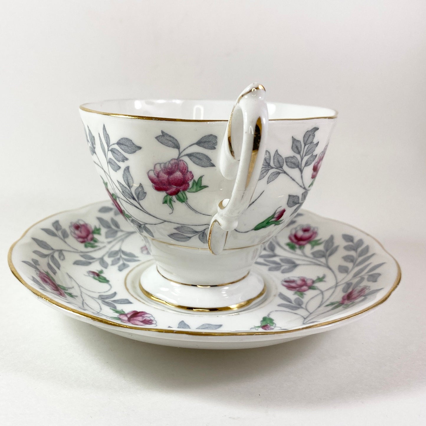 Vintage Royal Albert England Bone China Conway Pink Roses Cup and Saucer Set