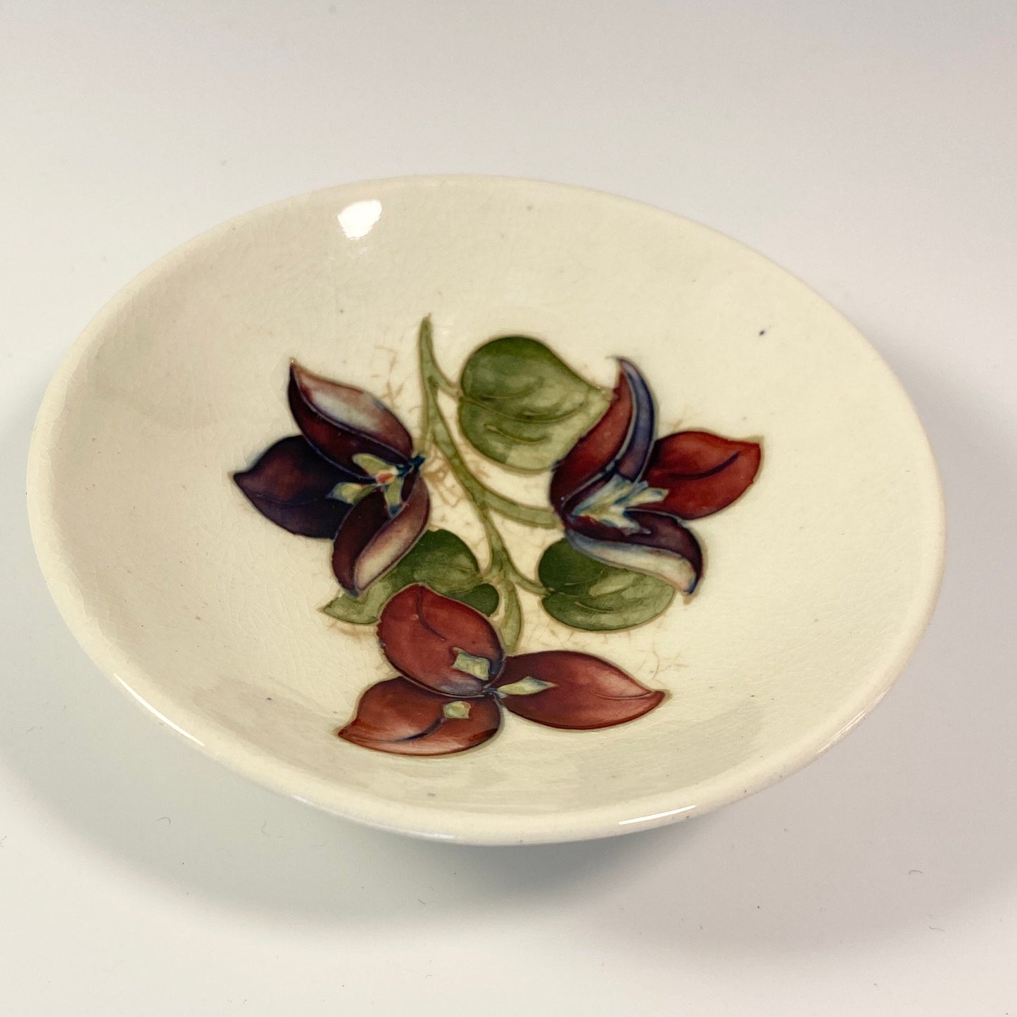 Extremely Rare MOORCROFT Bougainvillea Floral Pin Dish England