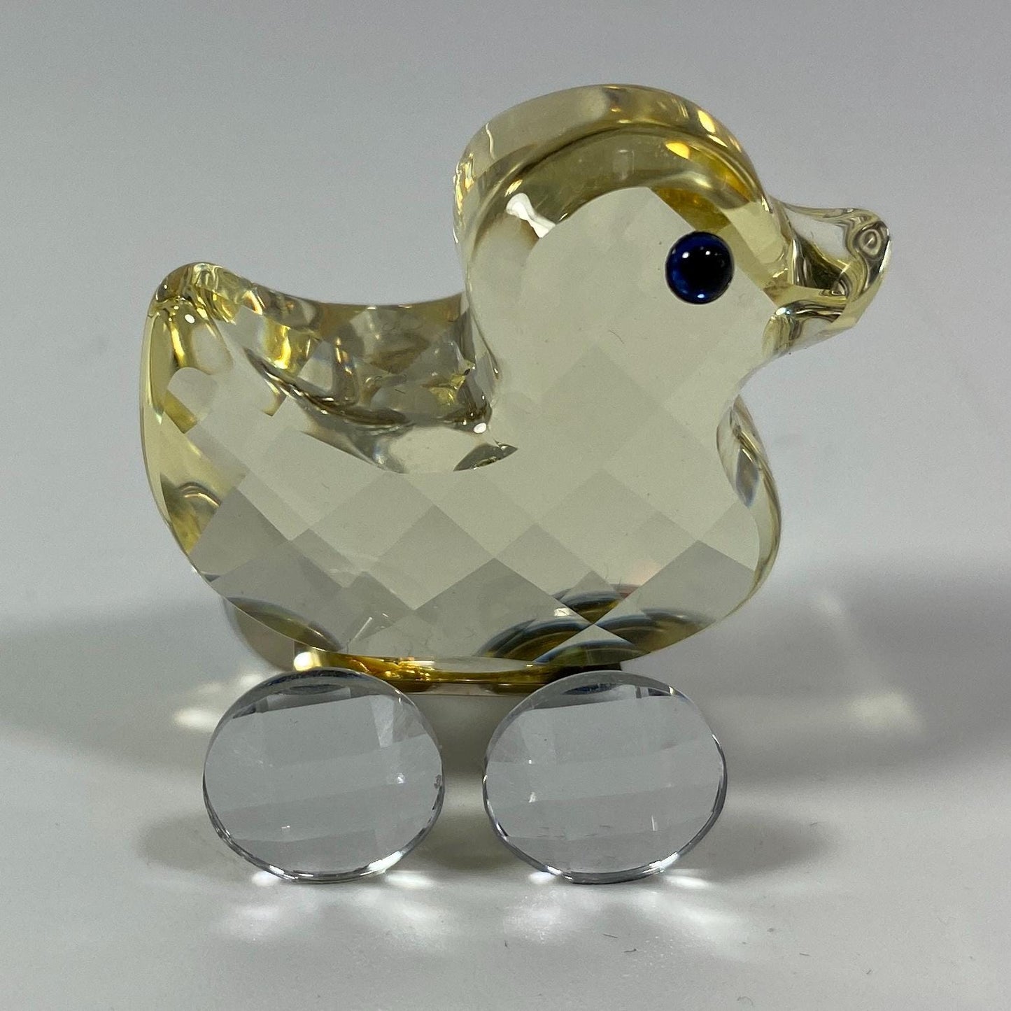 RARE Swarovski Crystal Lucy The Duck Rolling On Wheels Yellow #657107 Retired