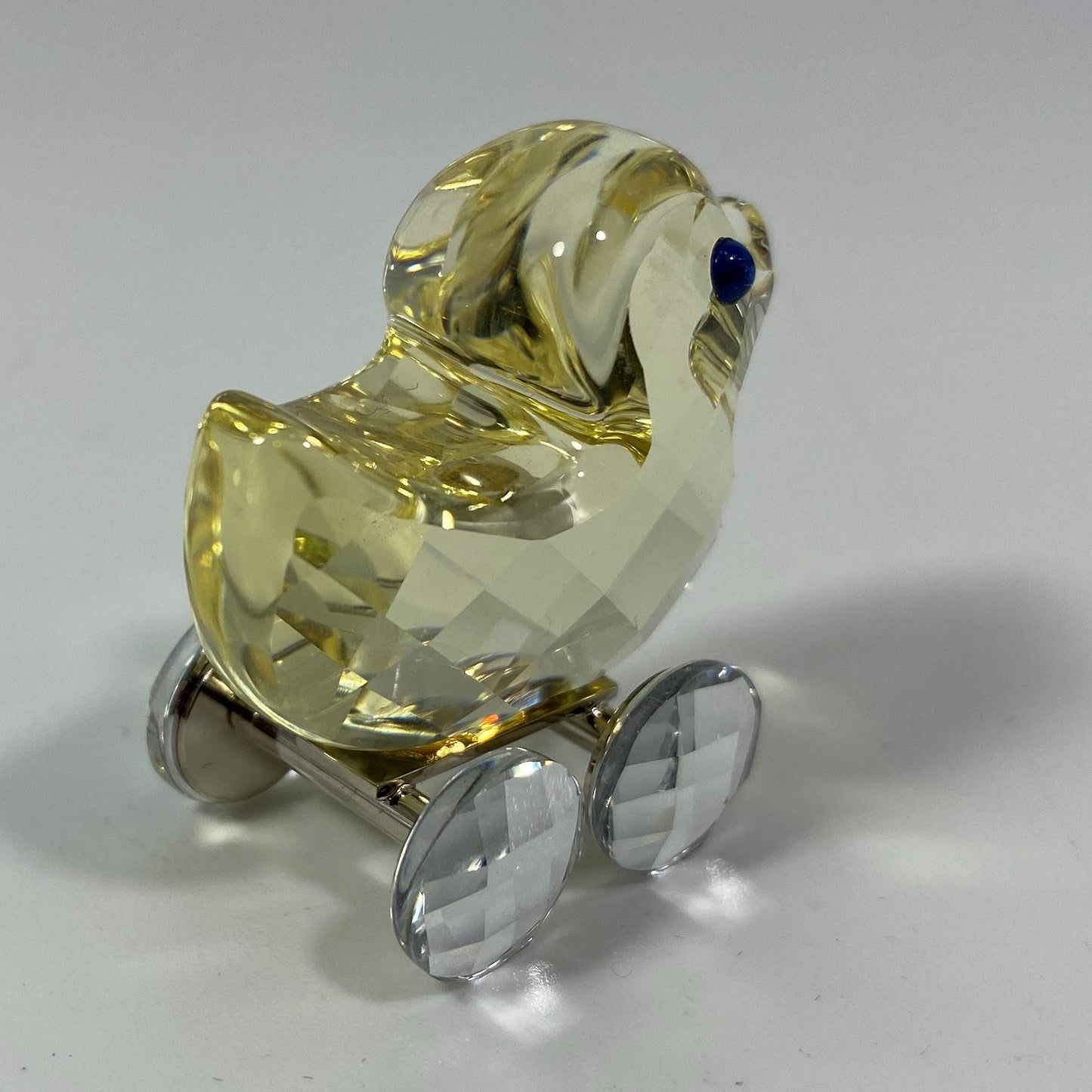 RARE Swarovski Crystal Lucy The Duck Rolling On Wheels Yellow #657107 Retired