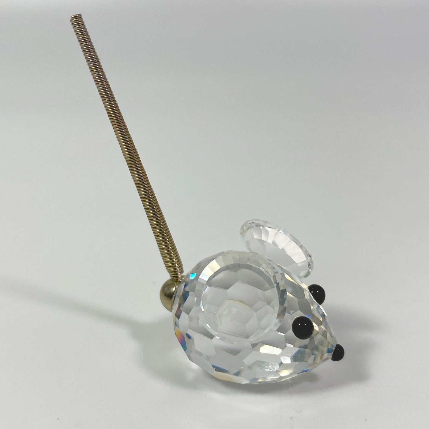 Swarovski Crystal Mouse with Wire Spring Tail Mini Figurine with original Box
