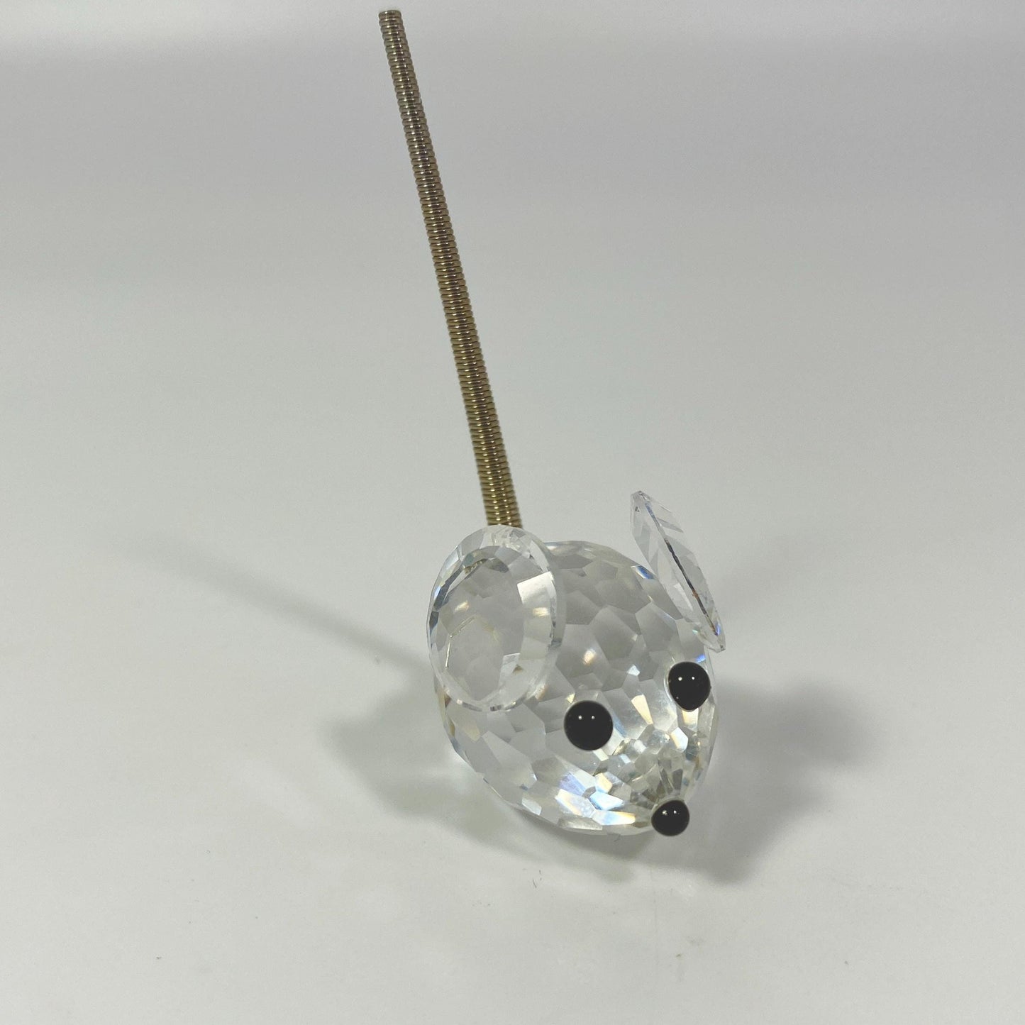 Swarovski Crystal Mouse with Wire Spring Tail Mini Figurine with original Box