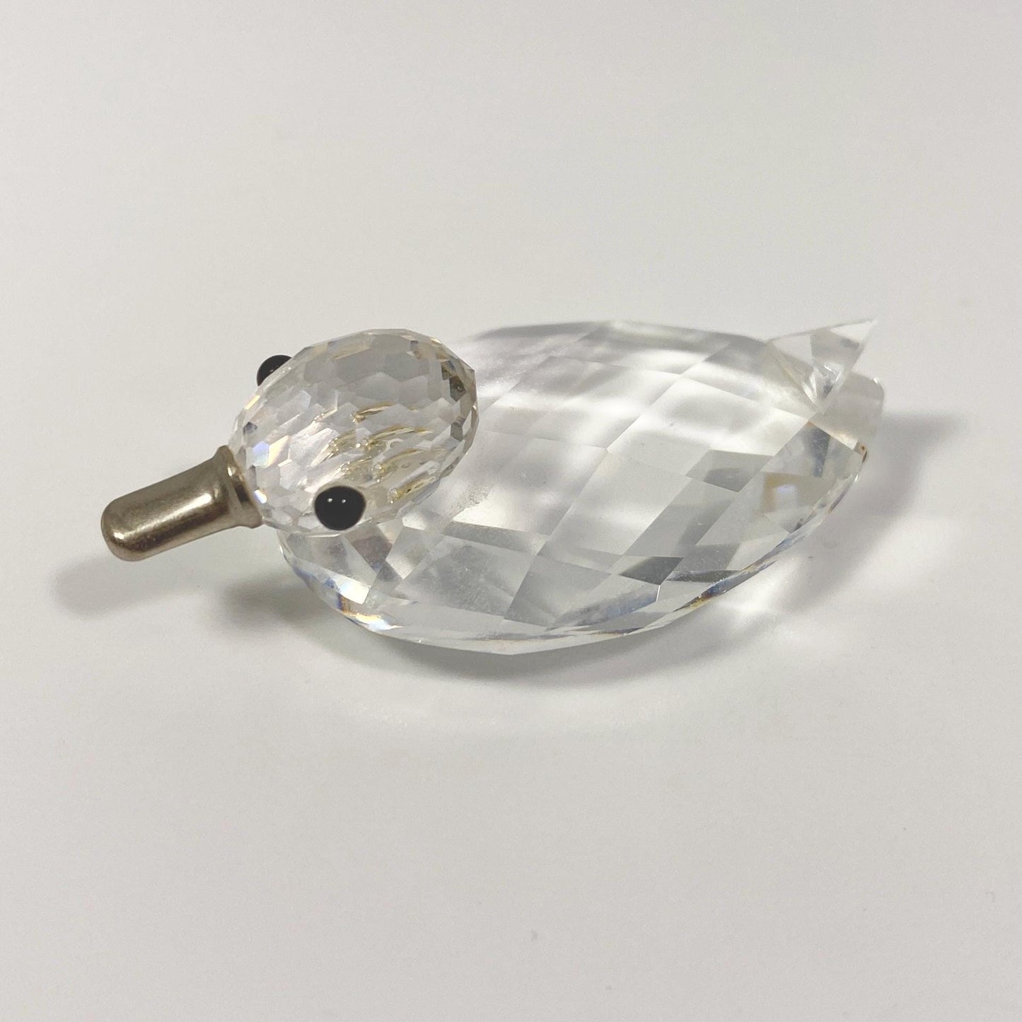 Swarovski Crystal small Figurine Swimming Duck With Rhodium Beak 7693, with box