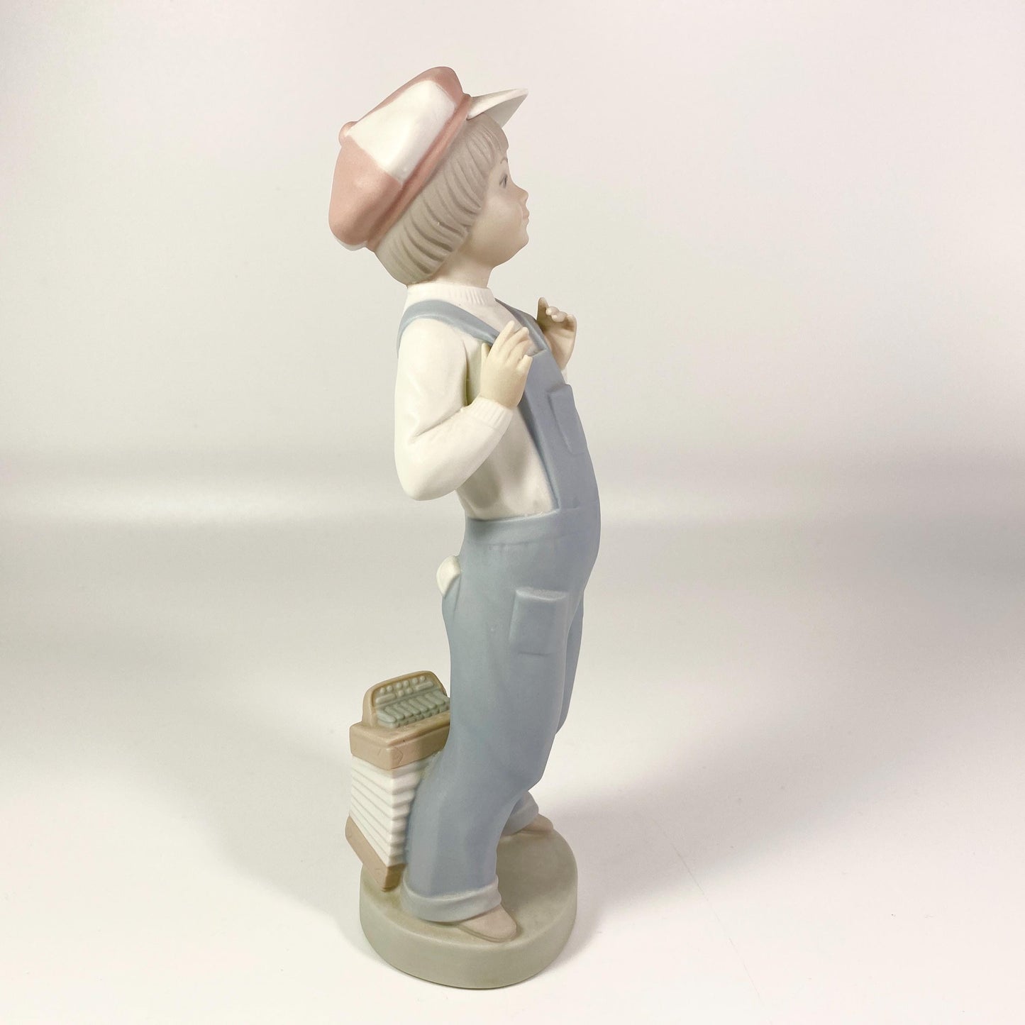 Retired Lladro BOY FROM MADRID Overalls & Accordian #4898 Figurine-Minor Chip