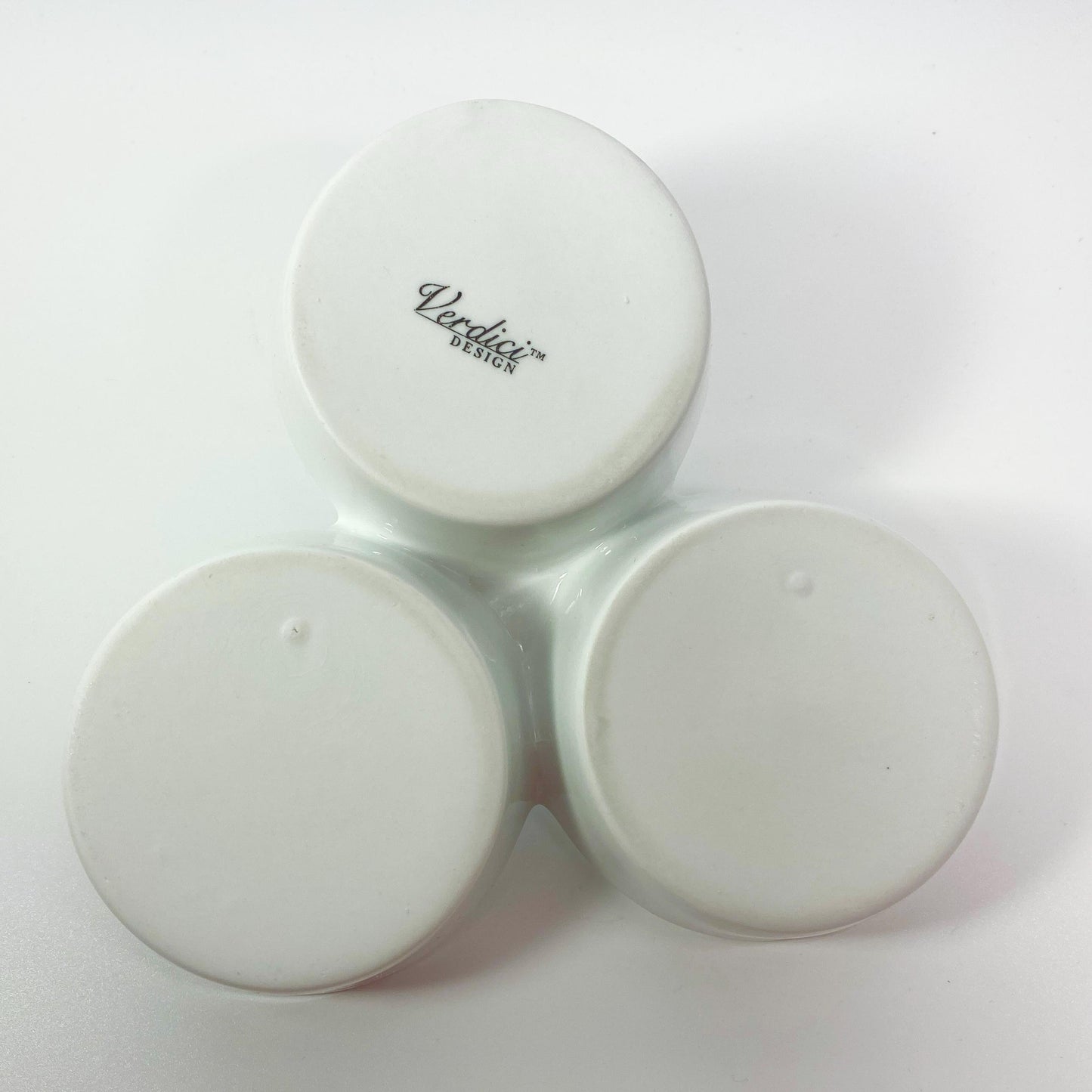 Verdici design Italian Porcelain triple Serving Dips Condiments Nuts dish