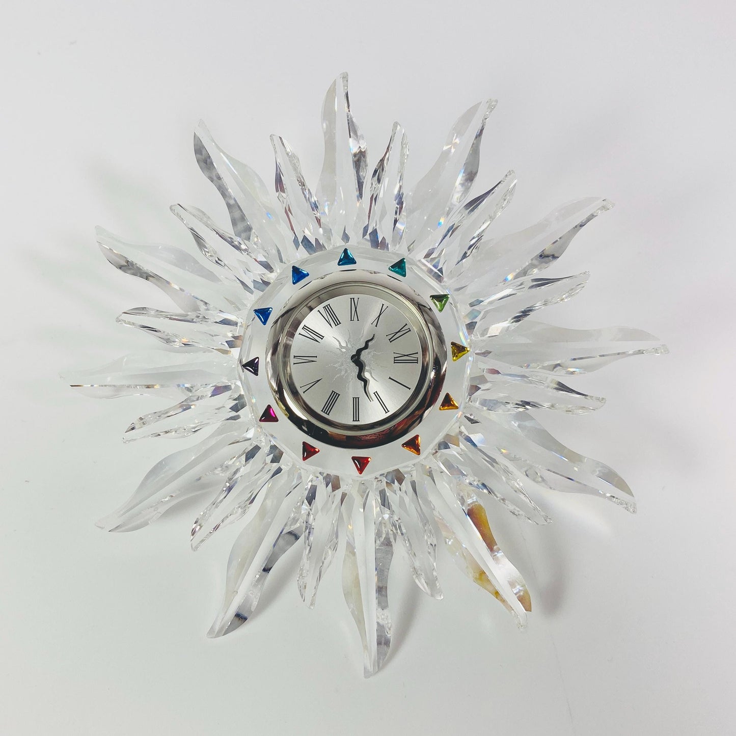 Vintage Swarovski Crystal SOLARIS Table Clock ** With Original Box** 221626