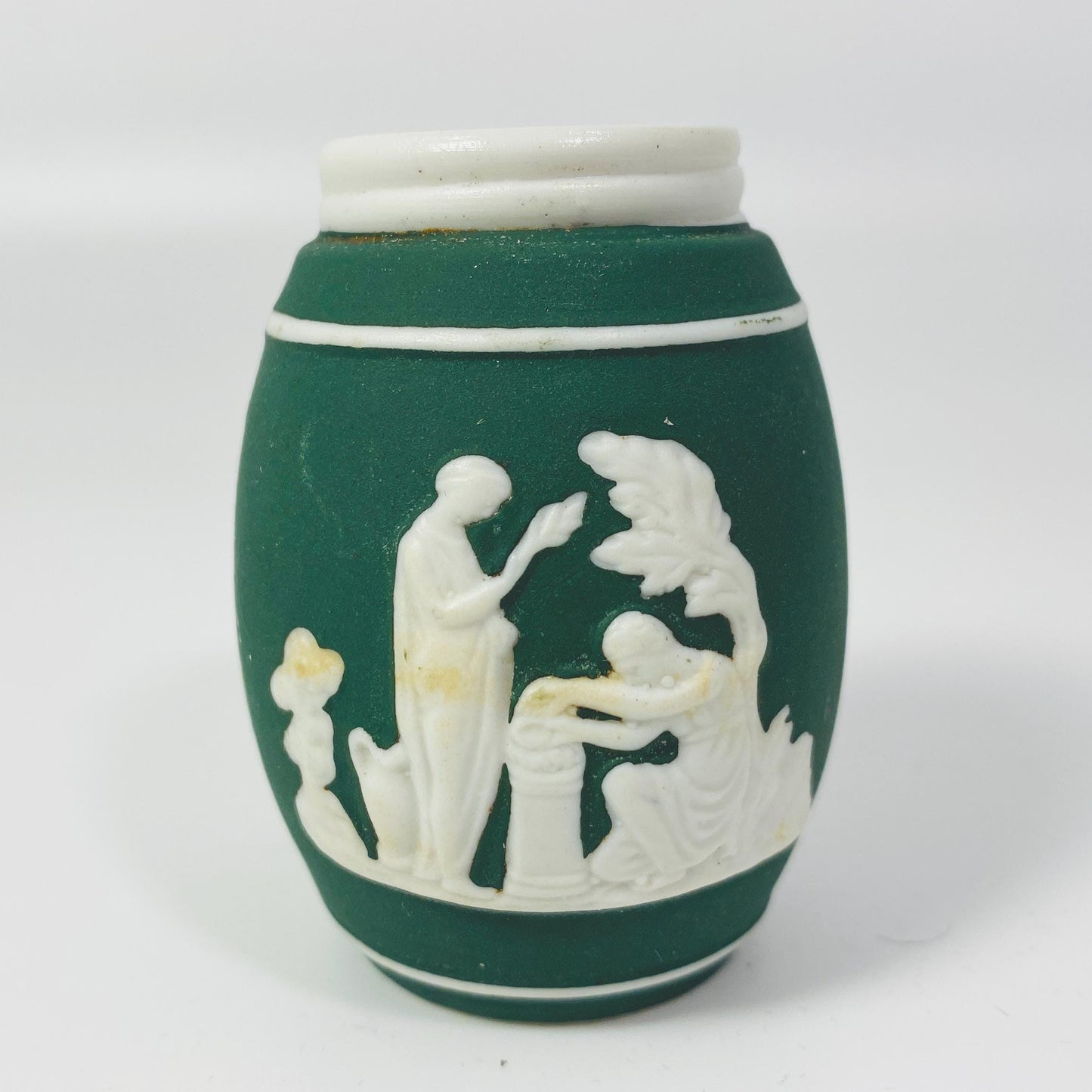 Antique Wedgwood Extremely Rare green unmarked small salt sellers