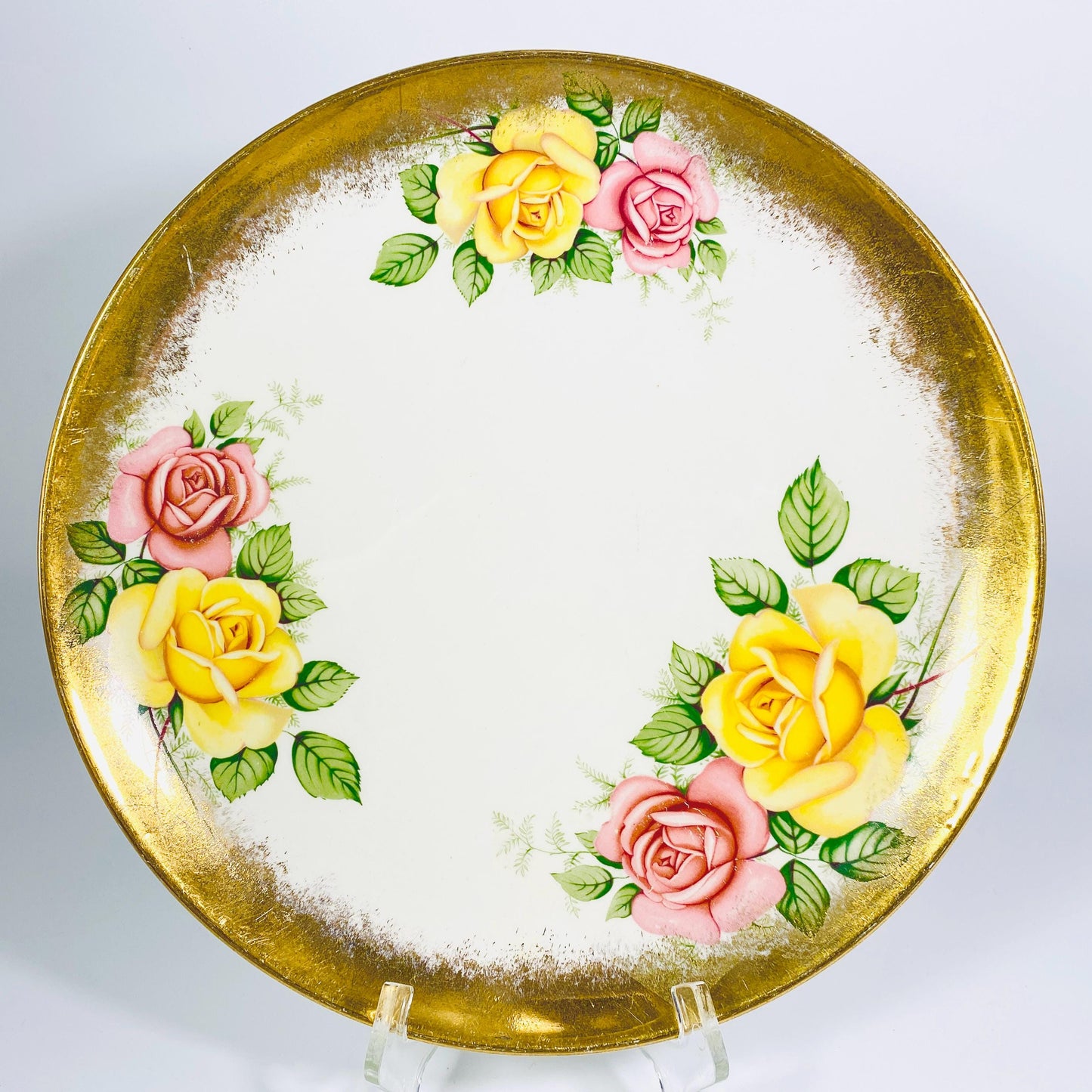 Hanley England Golden Rose Heavy Gold dinner Salad Plate 10 "