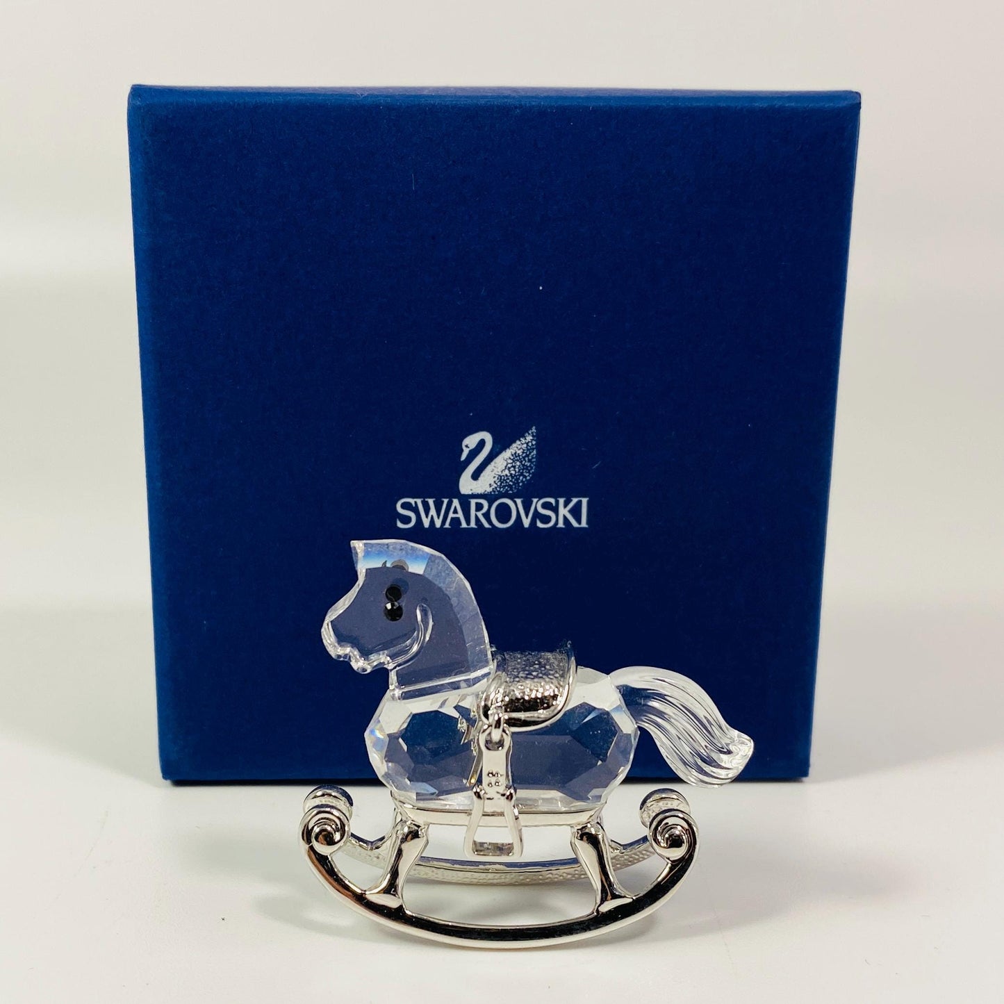 Swarovski Crystal Mini Rocking Horse Silver Rhodium Gabriele Stamey Retired Vtg