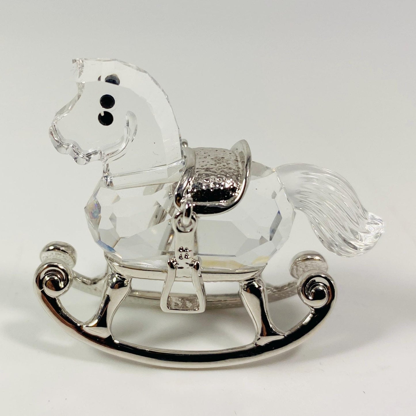 Swarovski Crystal Mini Rocking Horse Silver Rhodium Gabriele Stamey Retired Vtg