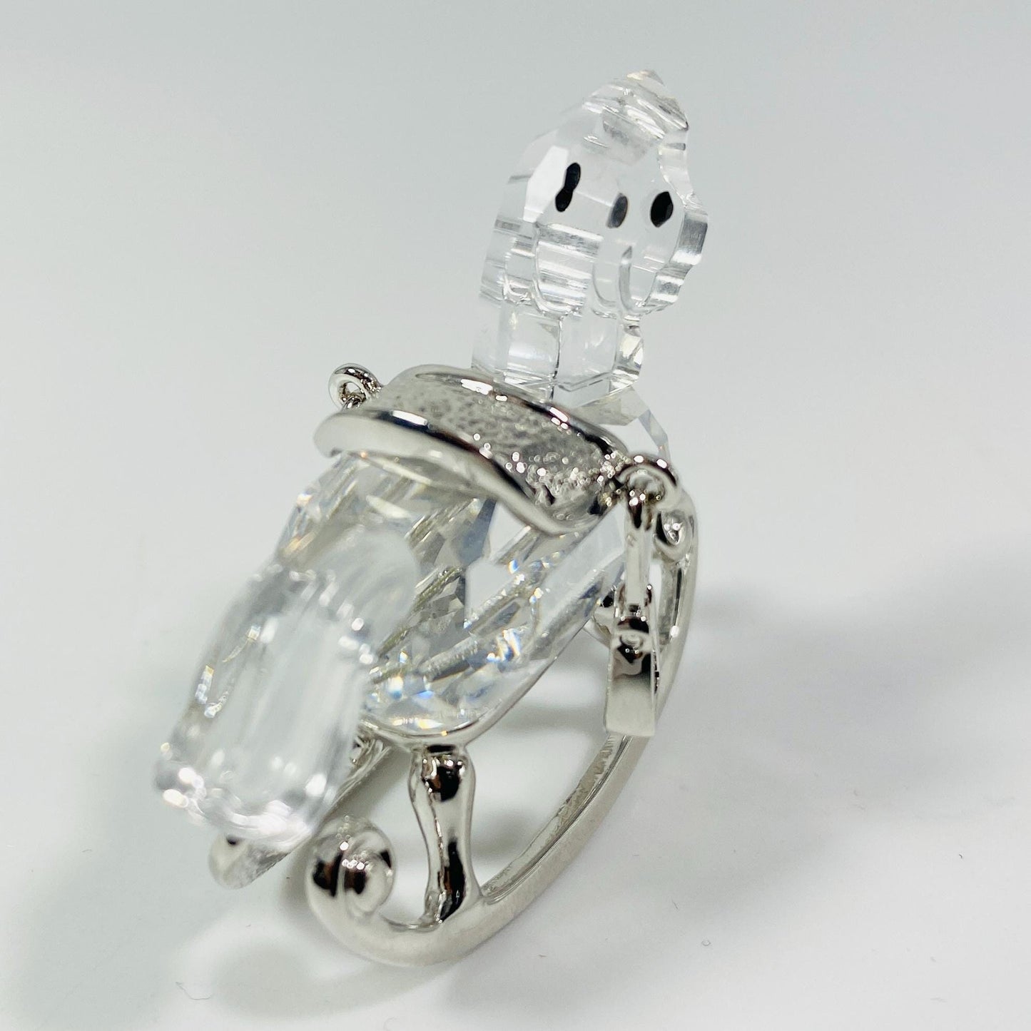 Swarovski Crystal Mini Rocking Horse Silver Rhodium Gabriele Stamey Retired Vtg