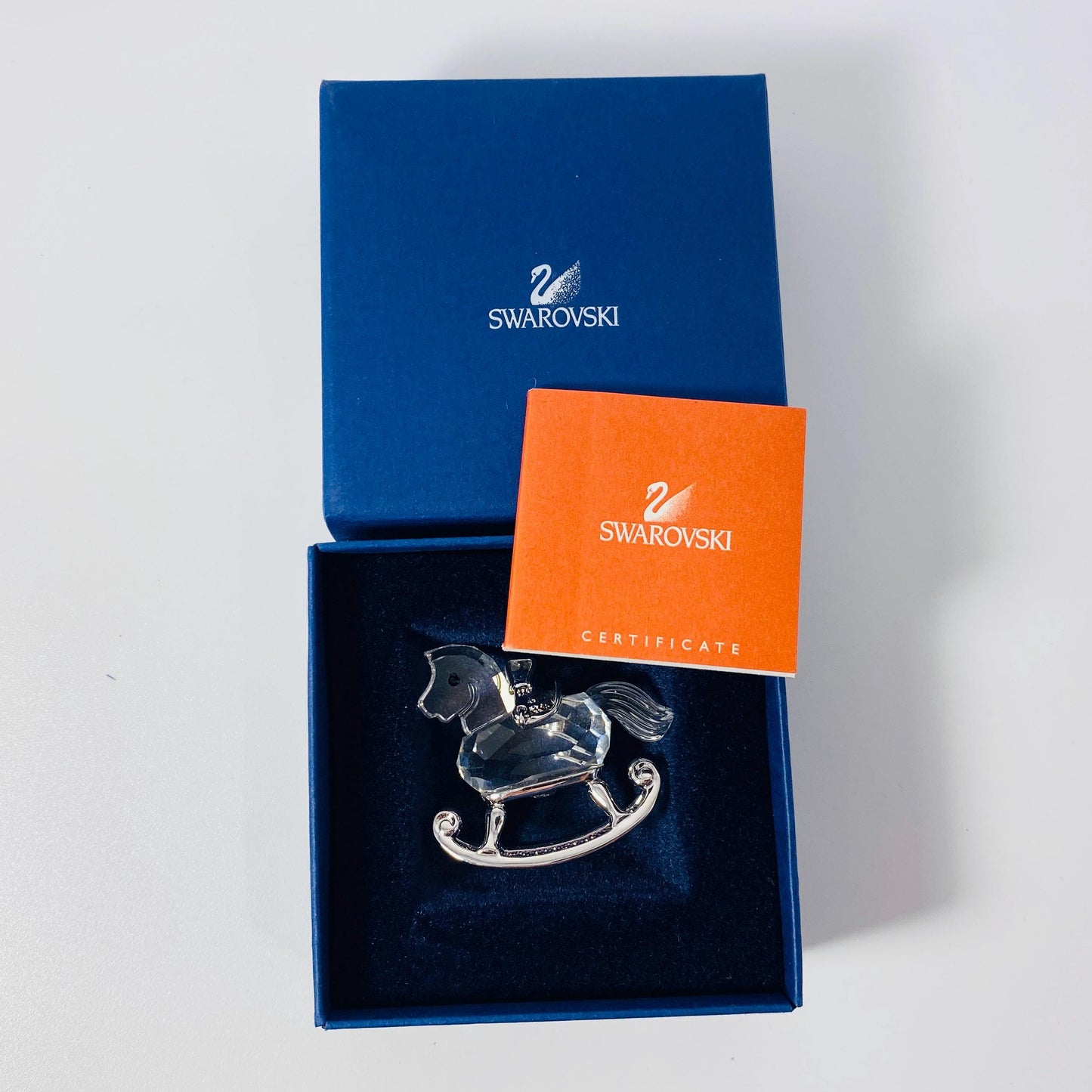 Swarovski Crystal Mini Rocking Horse Silver Rhodium Gabriele Stamey Retired Vtg
