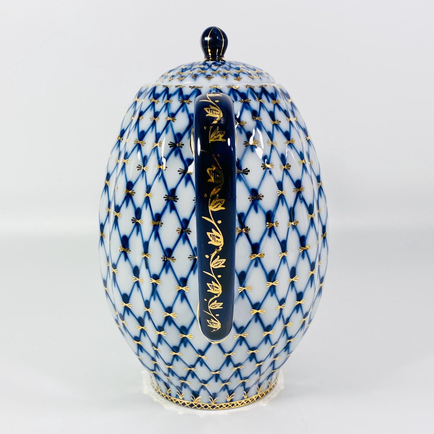 Imperial Porcelain Cobalt Net Coffeepot LFZ Lomonosov Porcelain