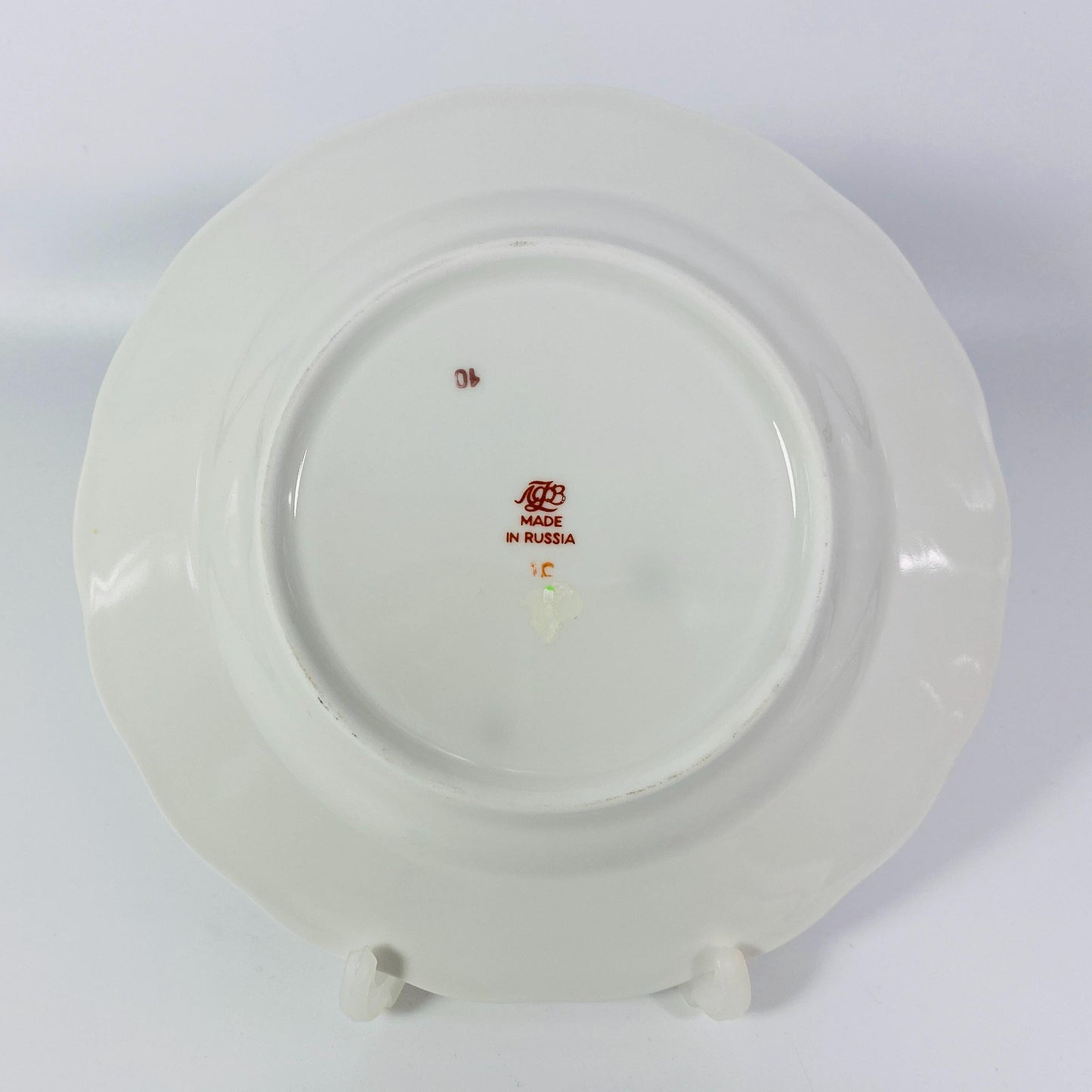 Lomonosov Imperial Russian Porcelain Cobalt Plate 7” Bread Plate Blue Gold