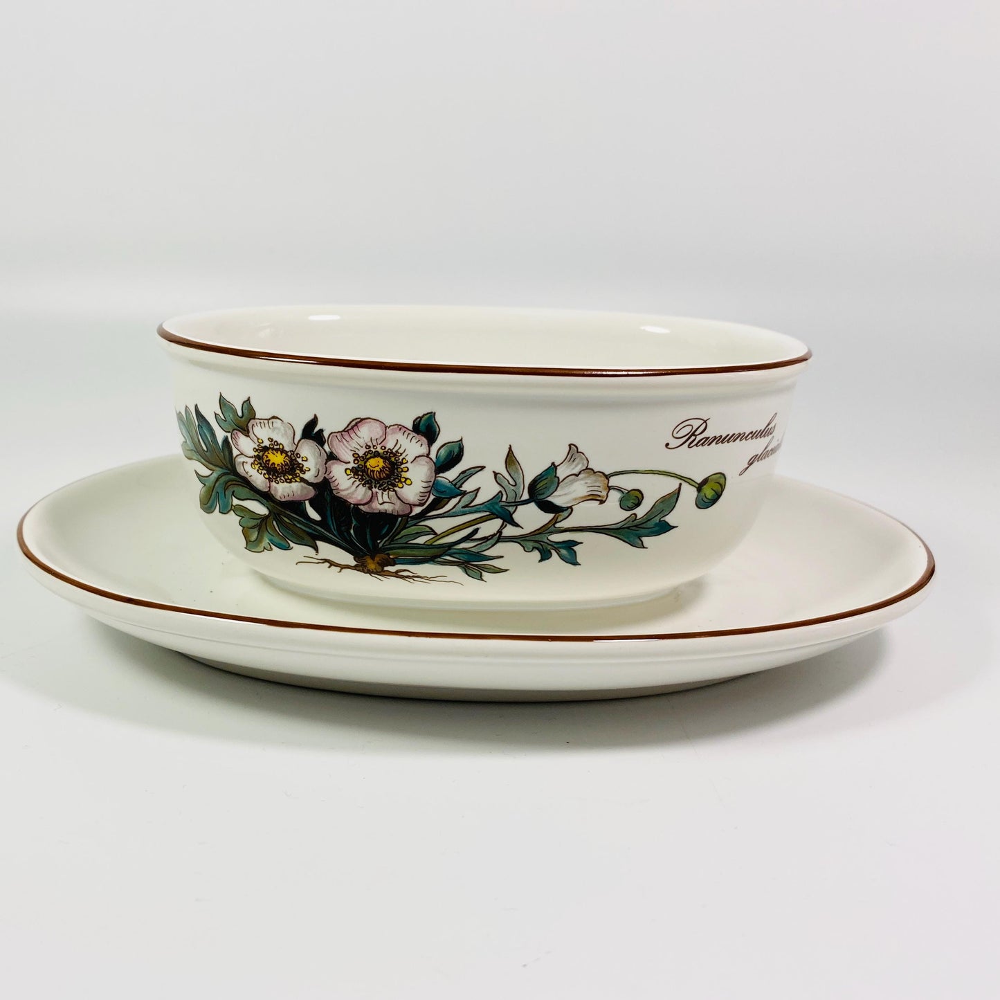 Villeroy & Boch Botanica Ranunculus Glacialis Oval Bowl with Attached Plate
