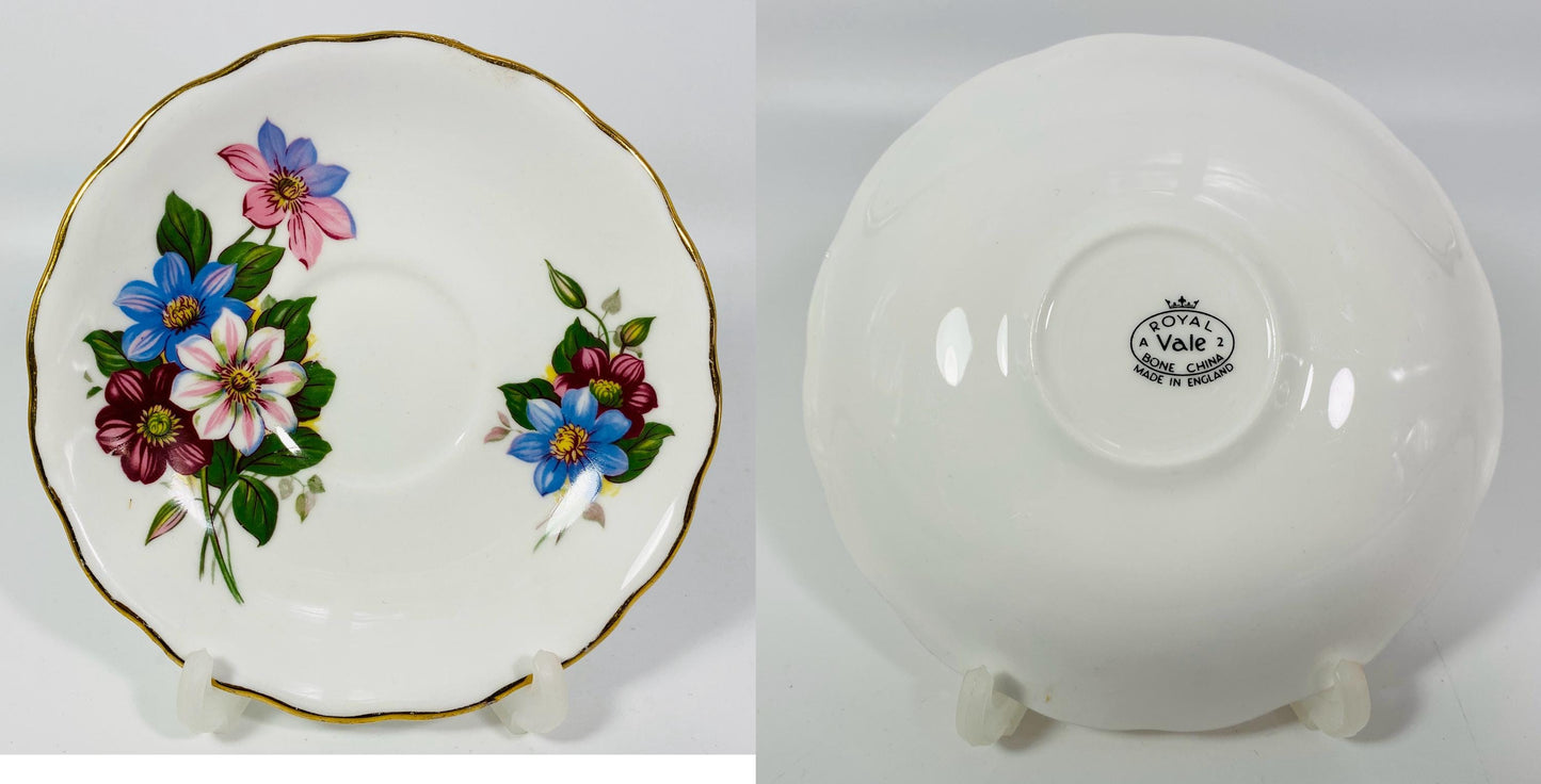 Vintage Orphan saucers from Royal Vale, Royal Albert & Delphine